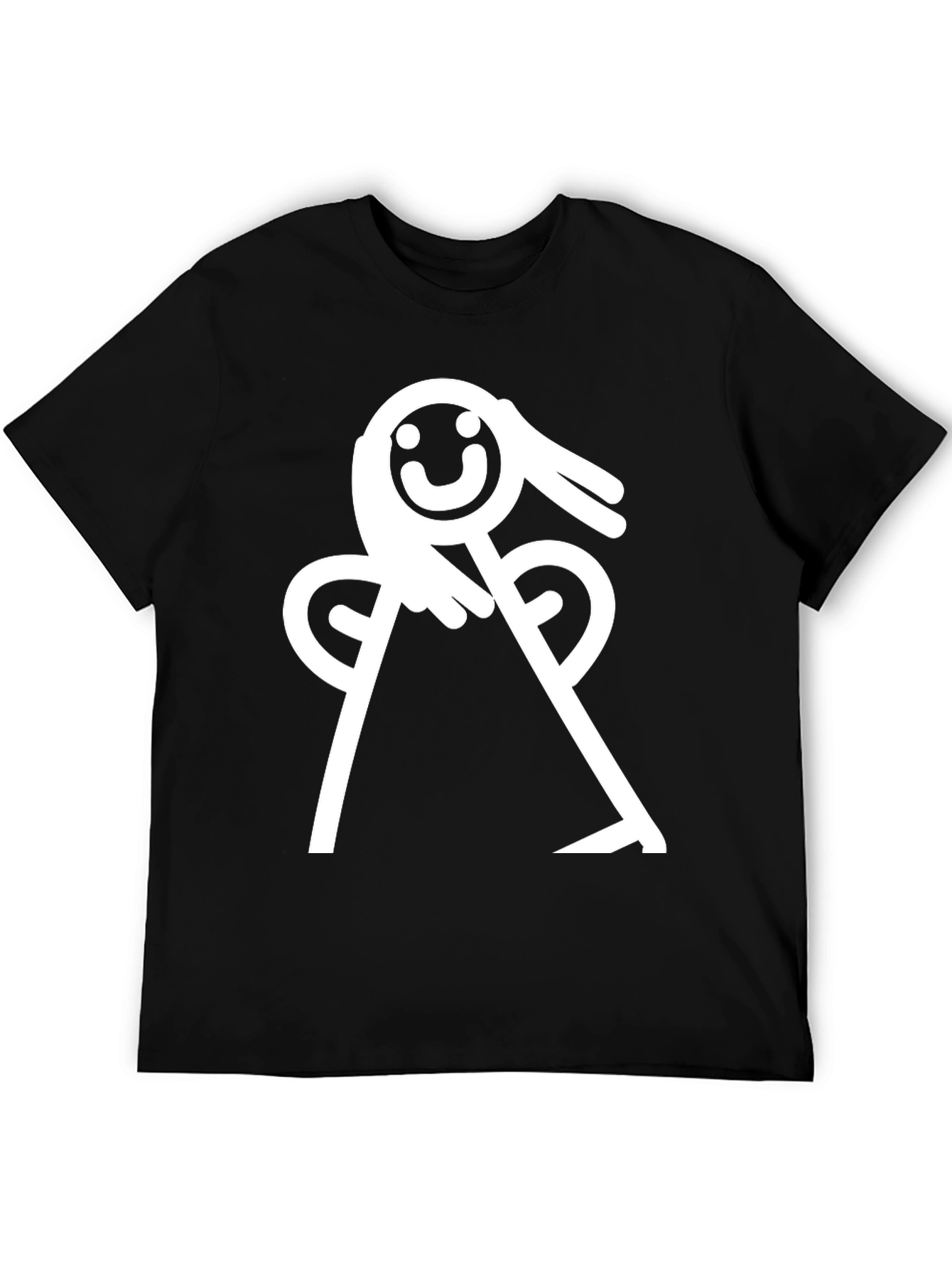 Black Whimsical Angel Graphic Tee - Black Cotton Blend view 5