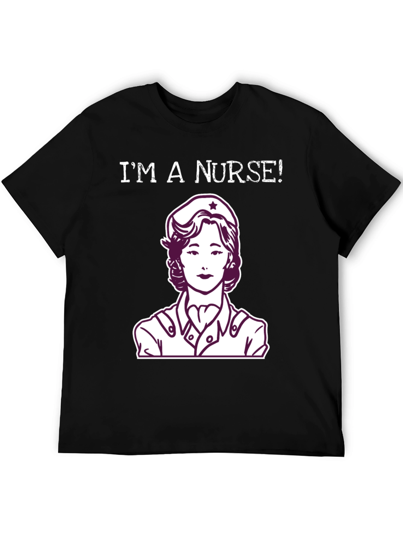 Black I'm a Nurse! Graphic Tee view 5