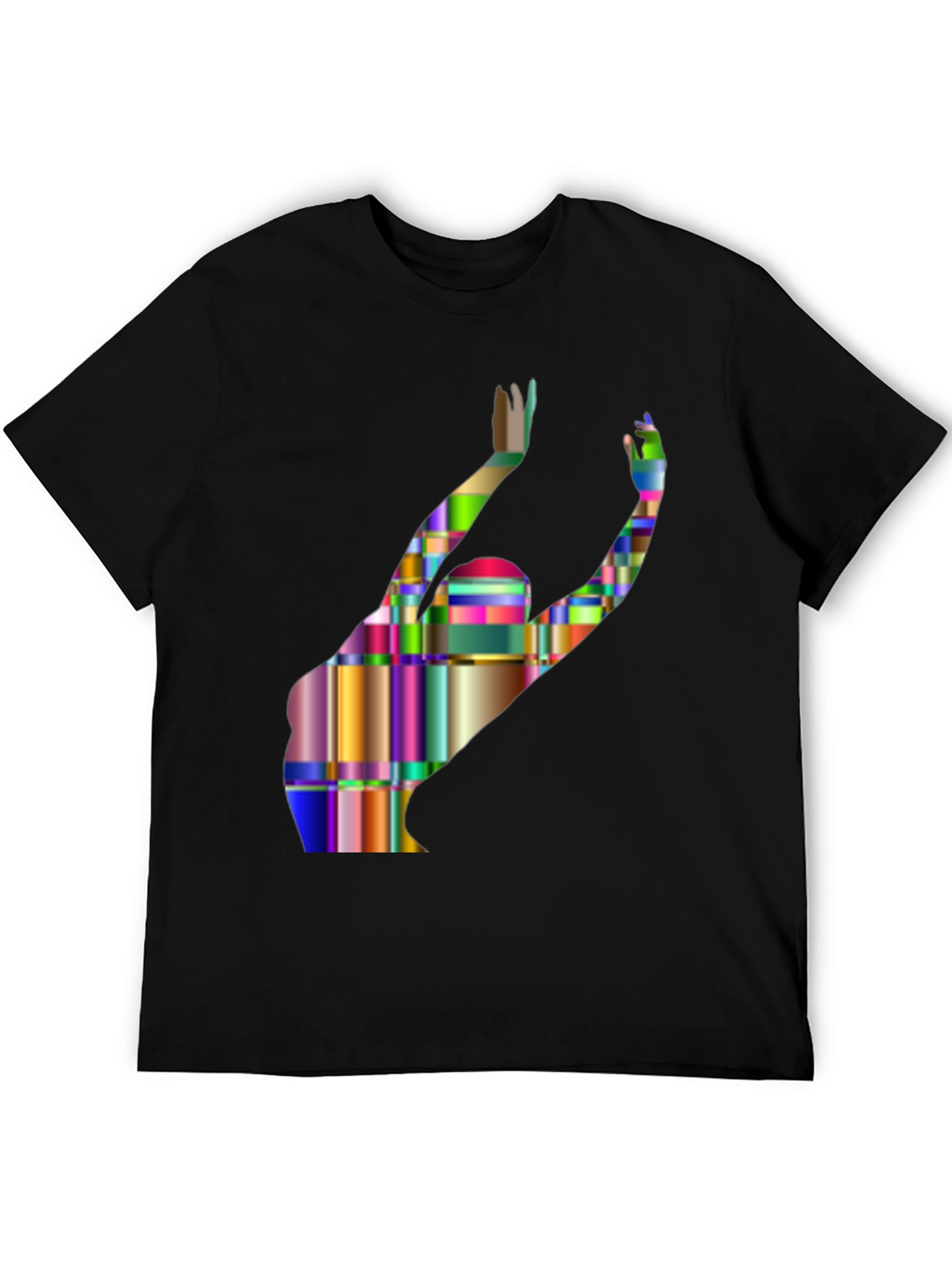 Black Abstract Geometric Silhouette T-Shirt view 5