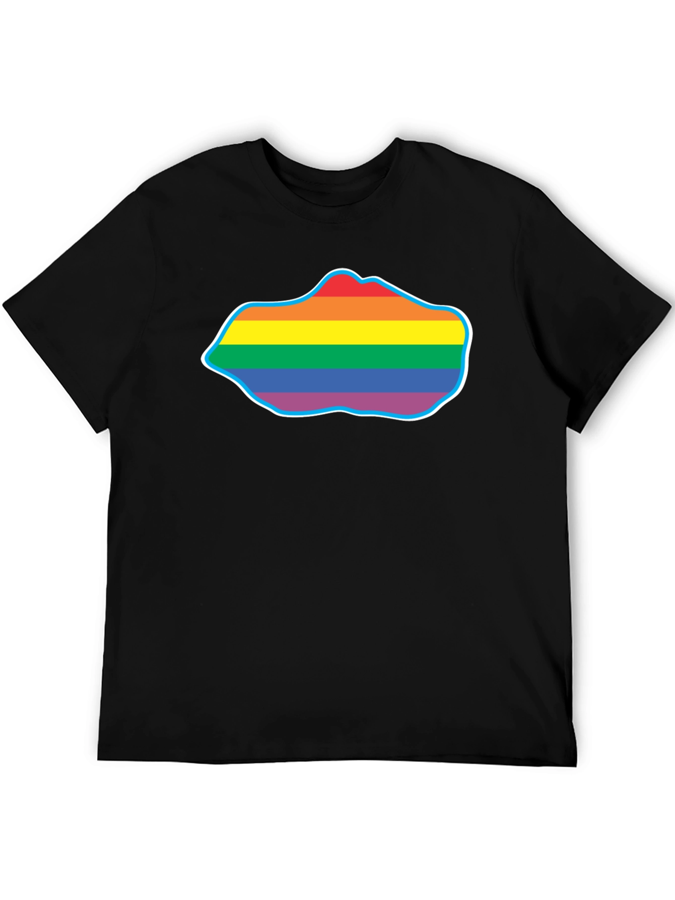 Black Pride Rainbow Cloud T-Shirt - Black Crew Neck view 5