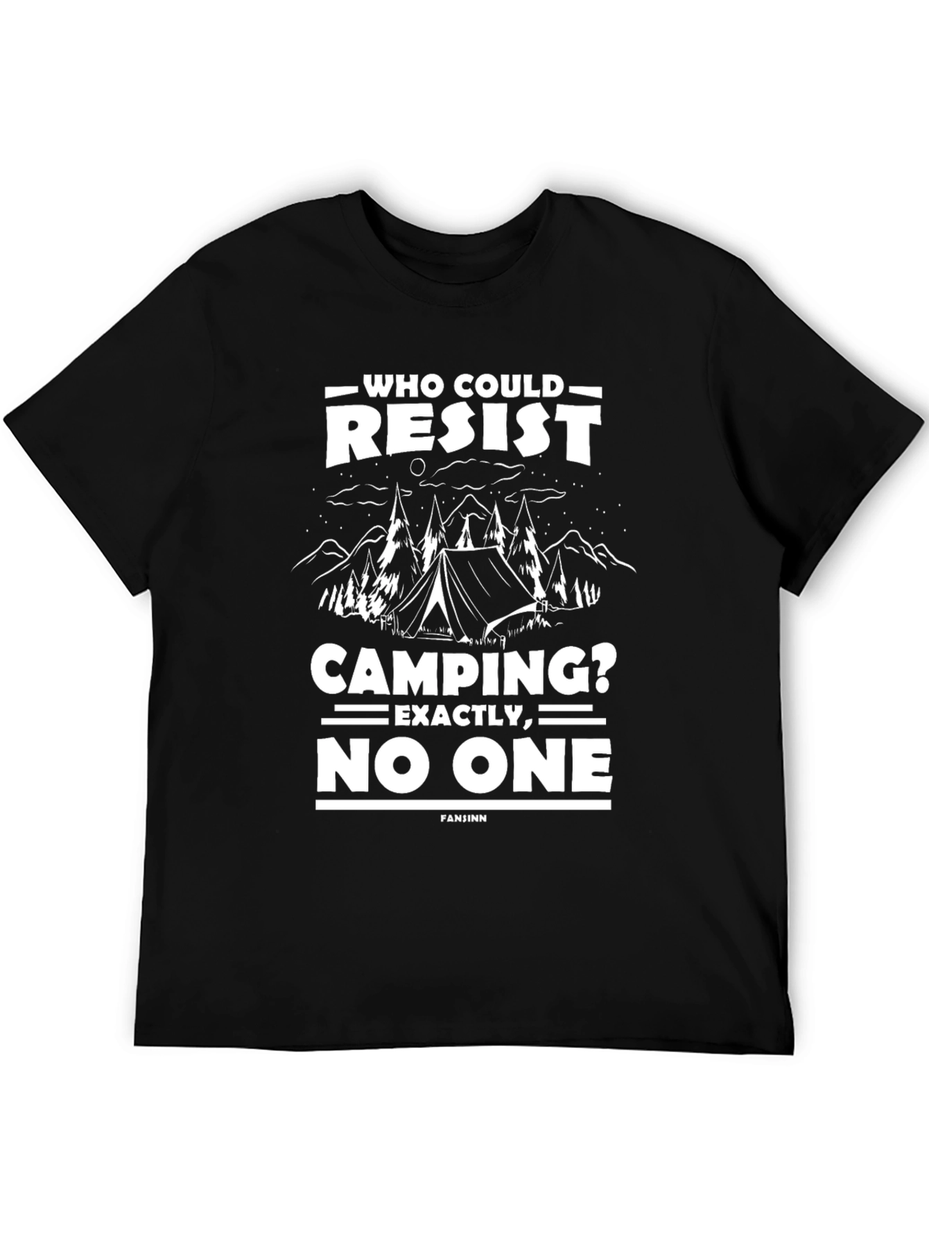 Black Camping Resist Graphic Tee -  Black Unisex Shirt view 5
