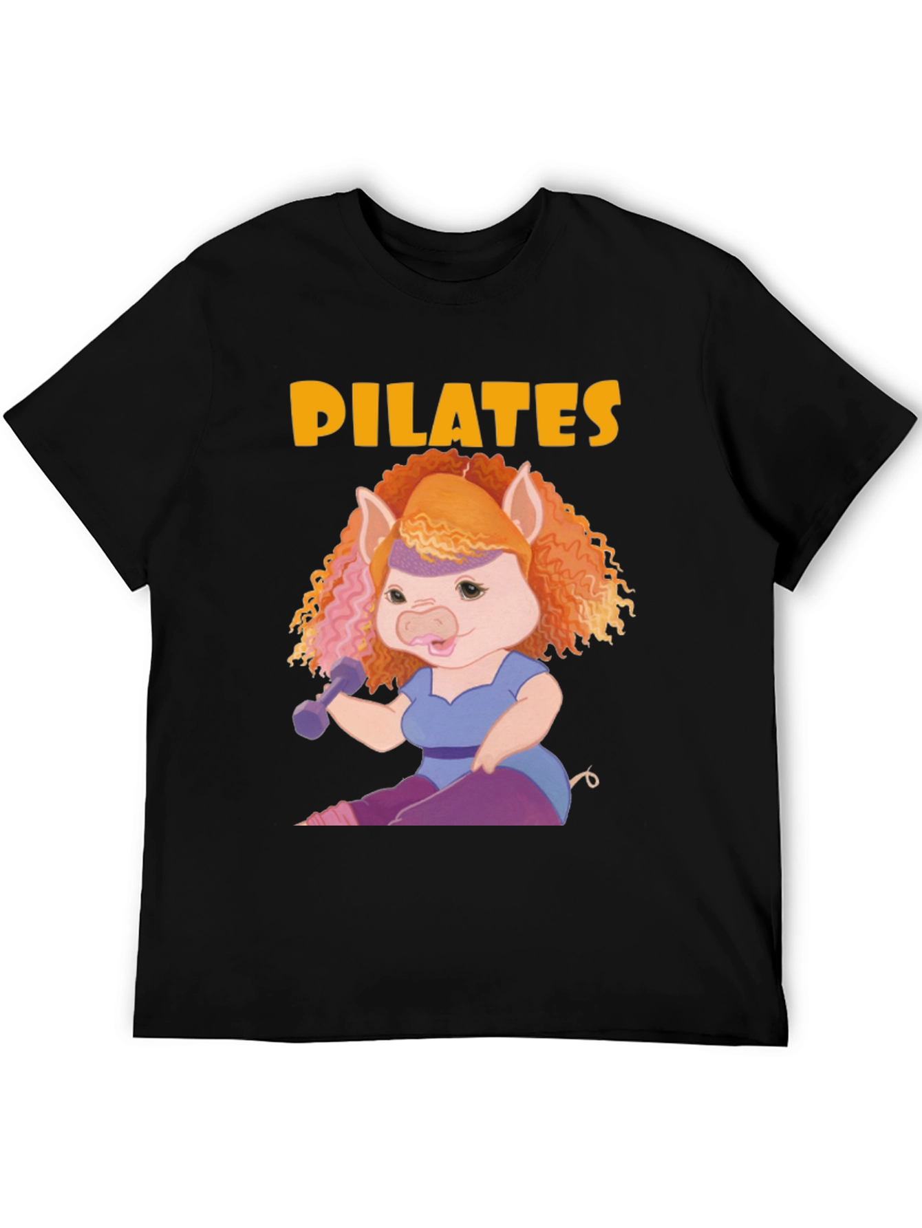 Black Pilates Pig T-Shirt view 5