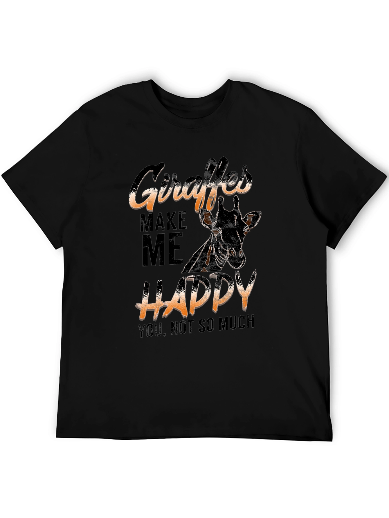 Black Giraffe Lover T-Shirt - "Giraffes Make Me Happy" view 5