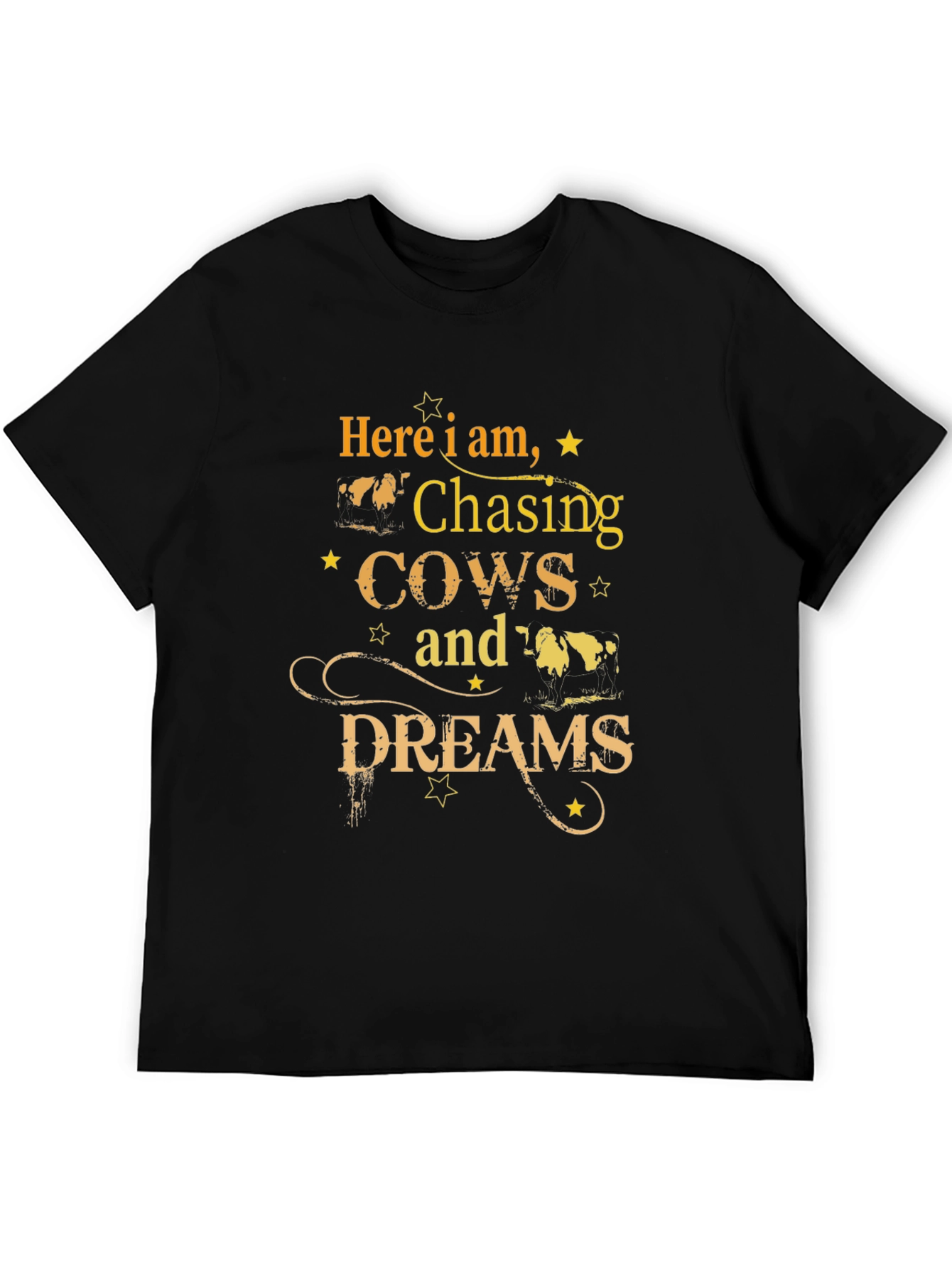 Black Chasing Cows and Dreams Graphic T-Shirt view 5