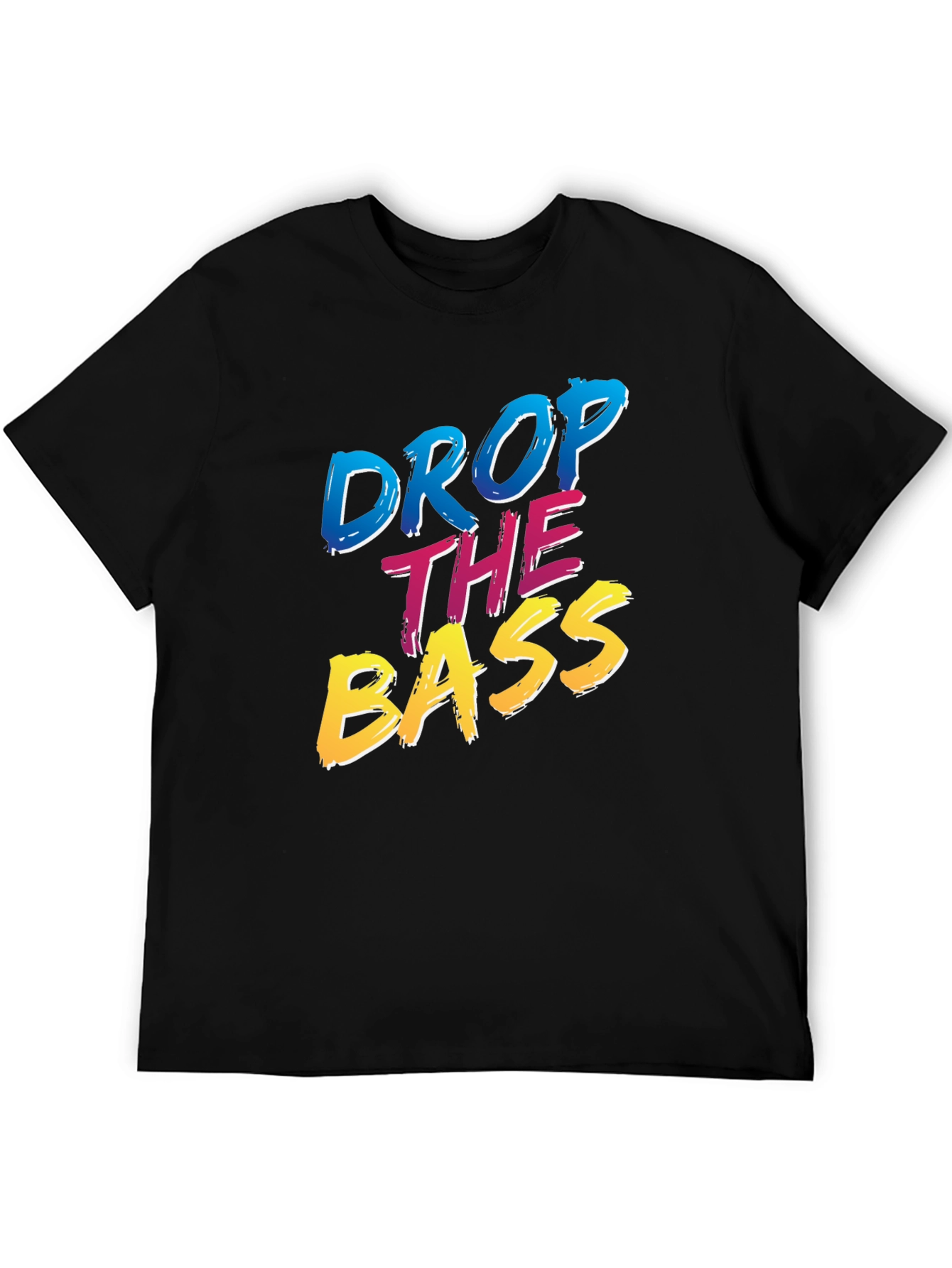 Black Drop The Bass T-Shirt - Black Cotton Blend view 5
