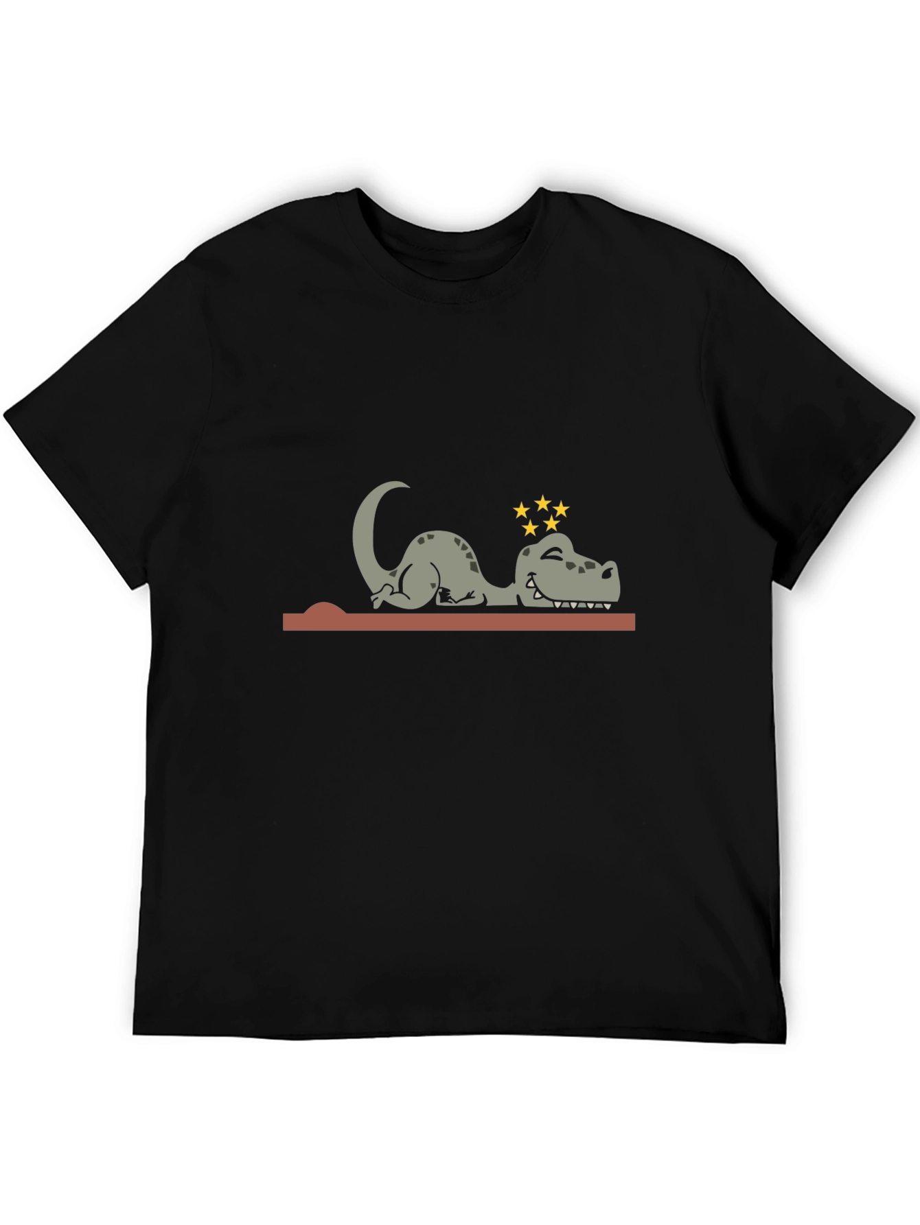 Black Knocked Out Dino Tee - Hilarious Cartoon T-Shirt view 5