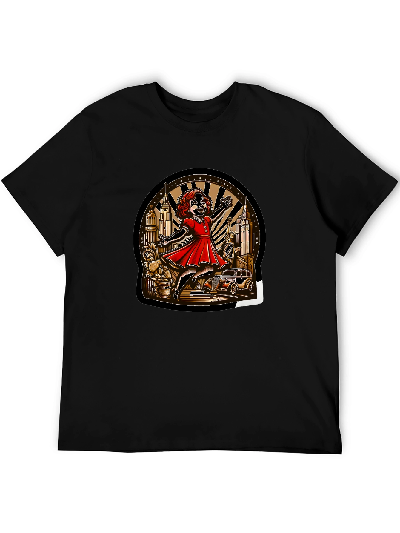 Black Vintage Cartoon Art T-Shirt view 5