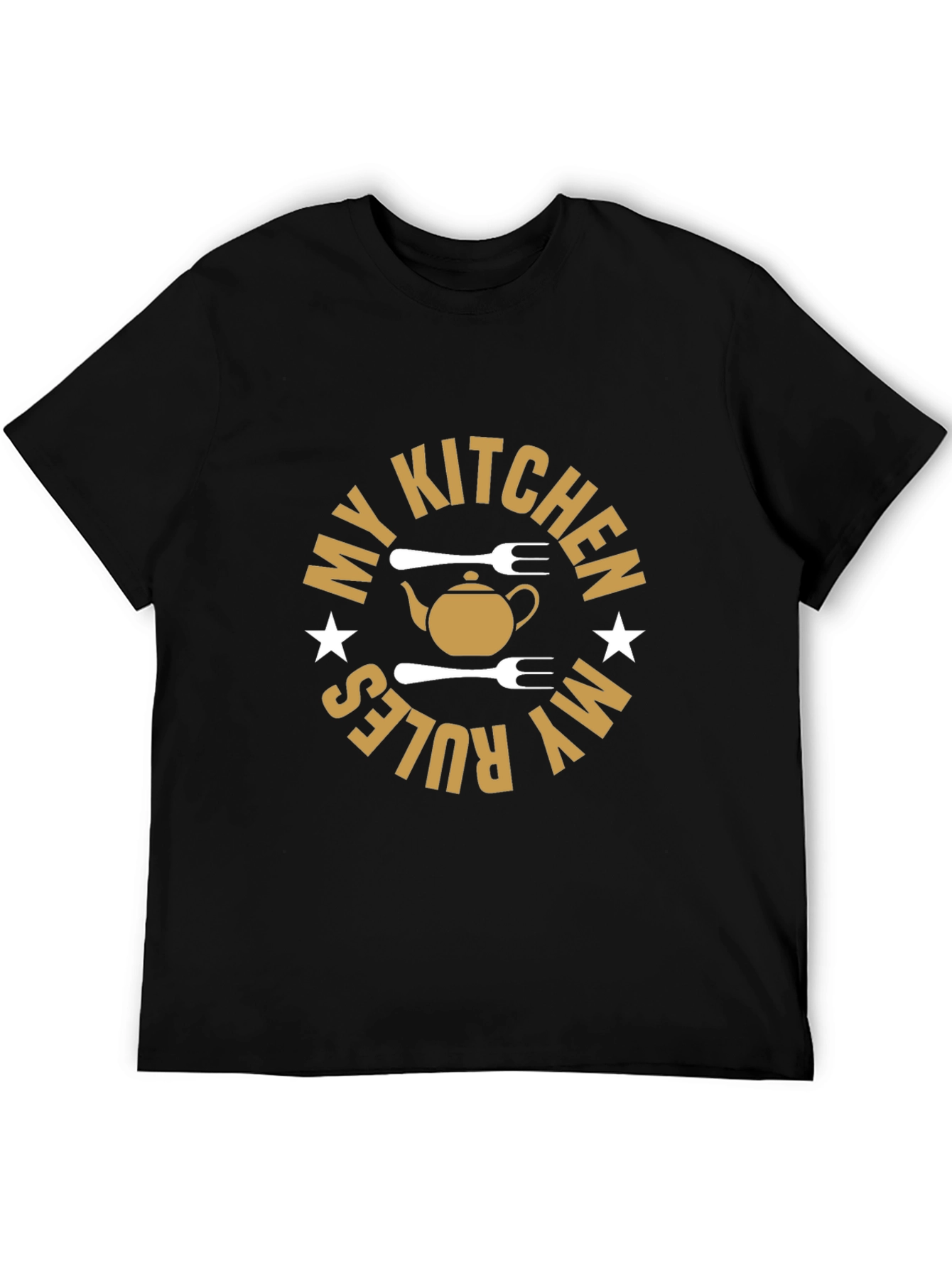 Black My Kitchen My Rules Funny Cook T-Shirt view 5