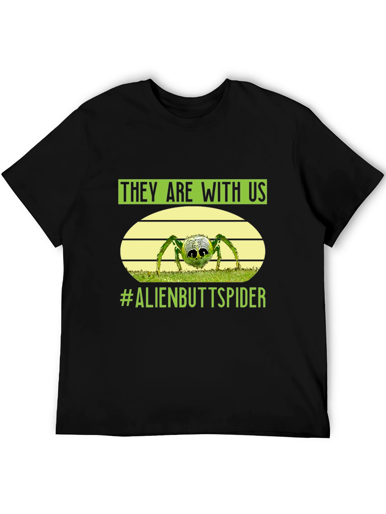Black Alien Butt Spider Graphic Tee view 5