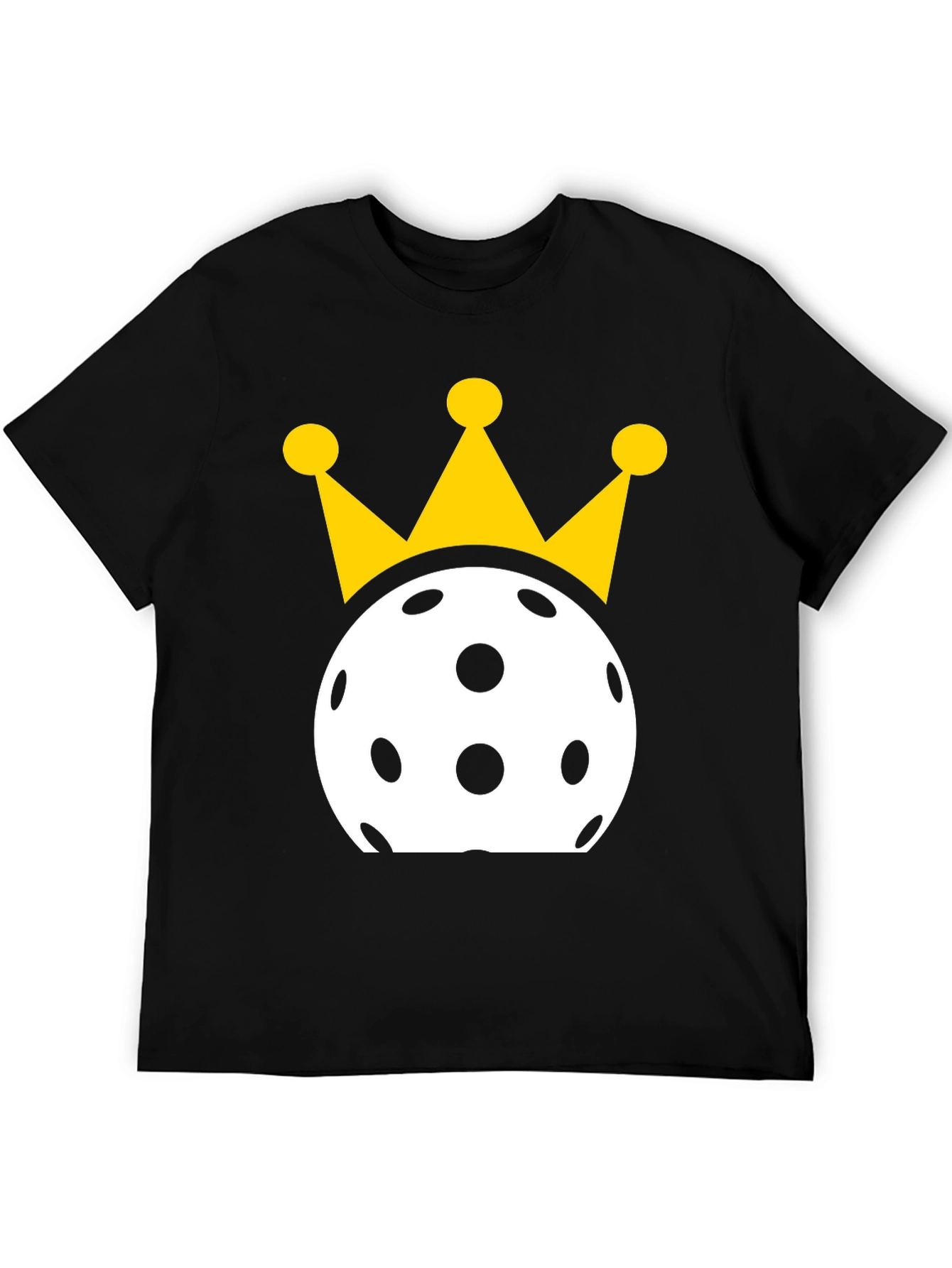 Black Pickleball King T-Shirt - Black Cotton Tee view 5