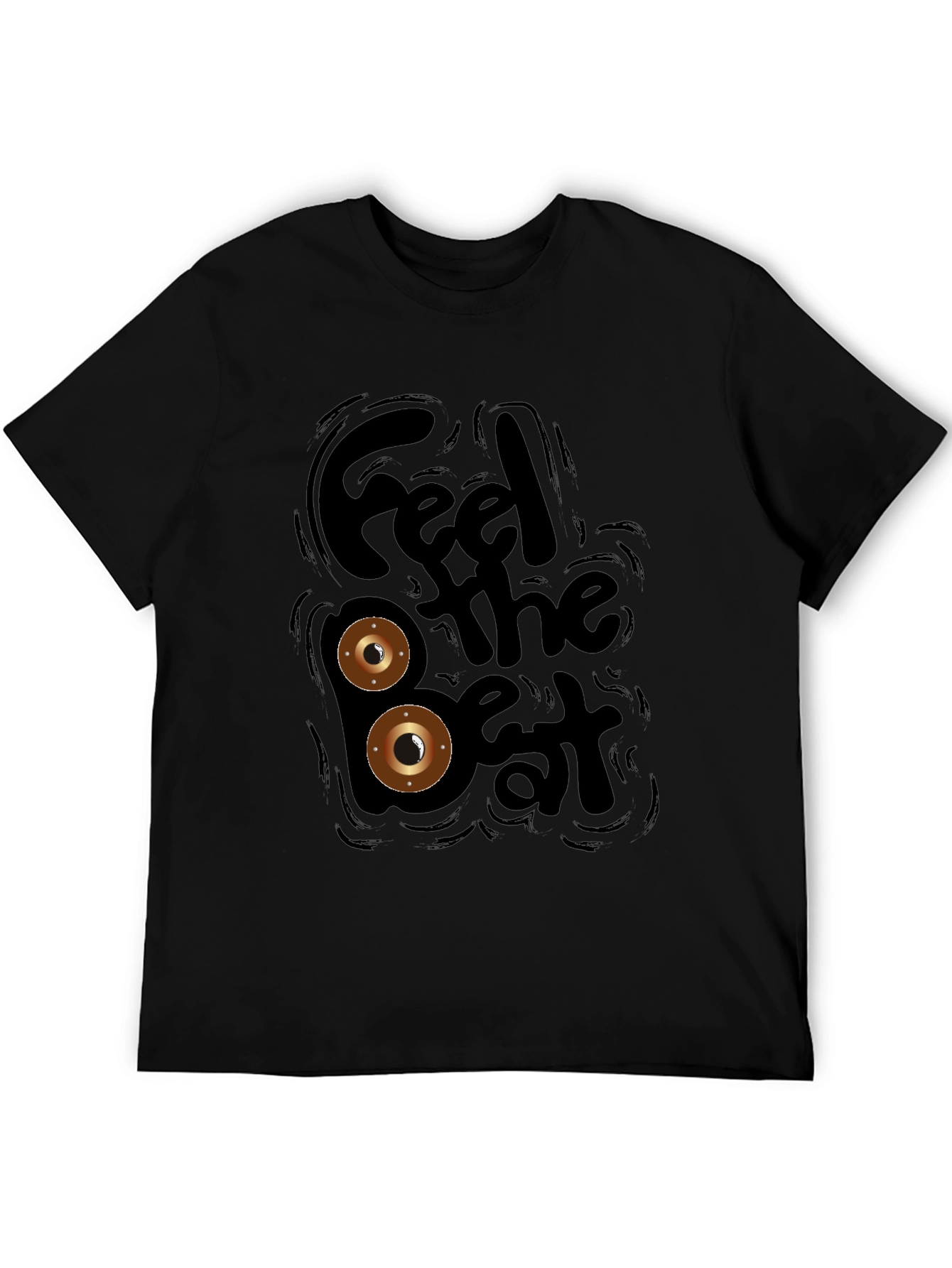 Black Feel the Beat Black Graphic Tee view 5