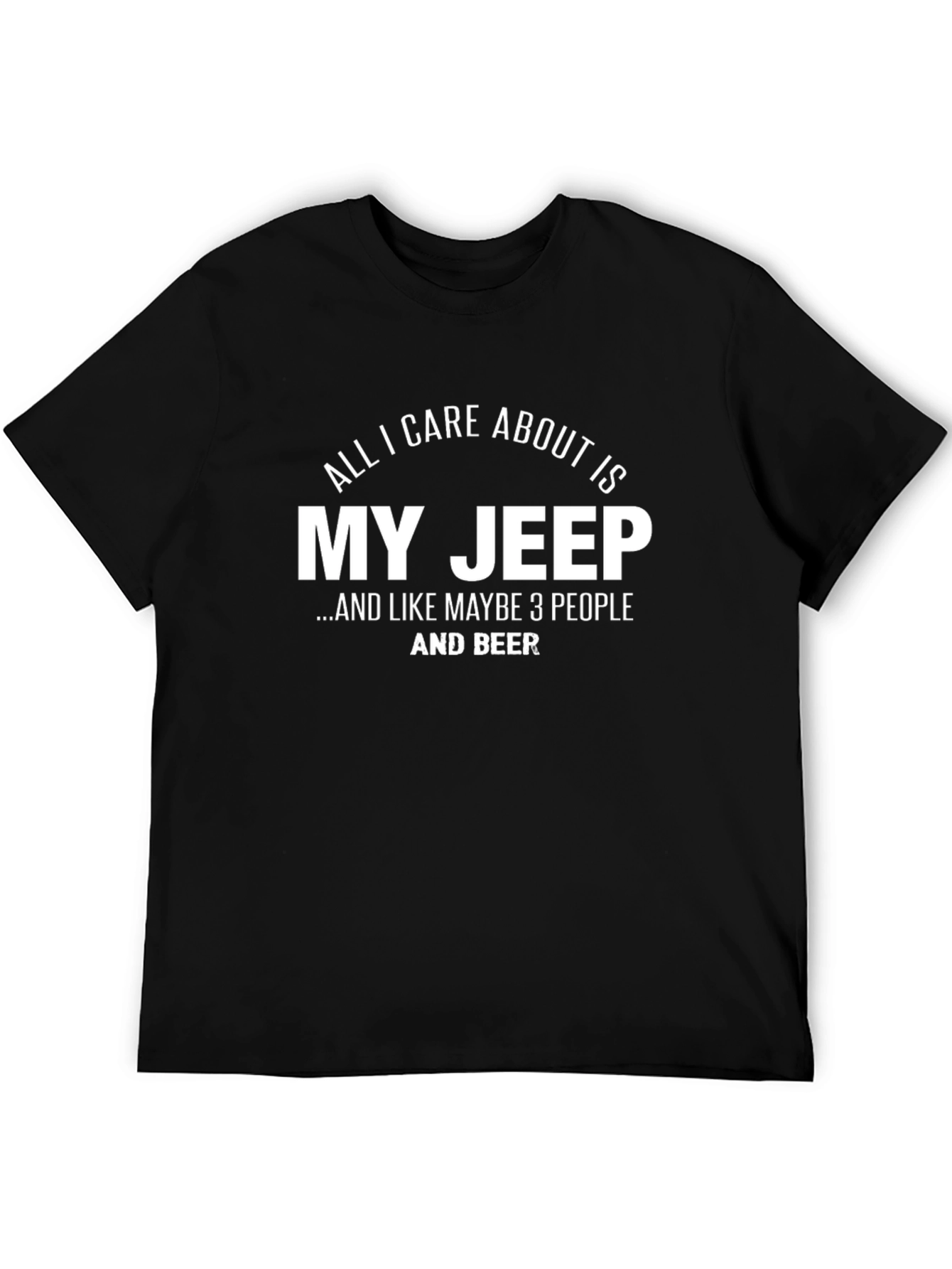 Black My Jeep T-Shirt: Cars, Beer, & 3 People view 5