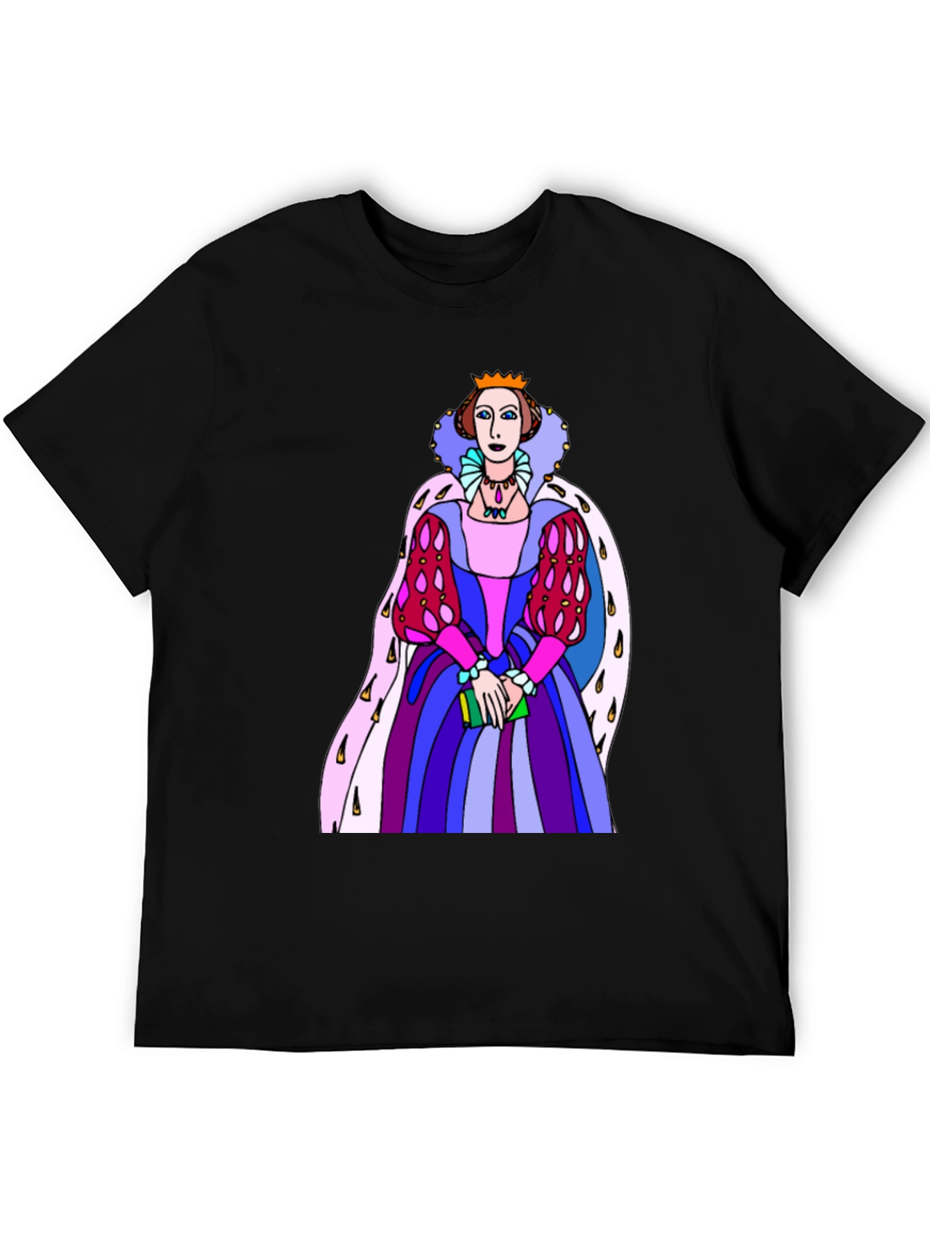 Black Queen Elizabeth Graphic T-Shirt - Novelty Tee view 5