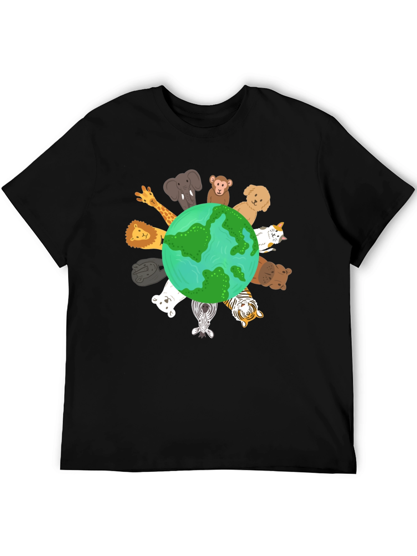 Black Earth Animals Graphic T-Shirt view 5