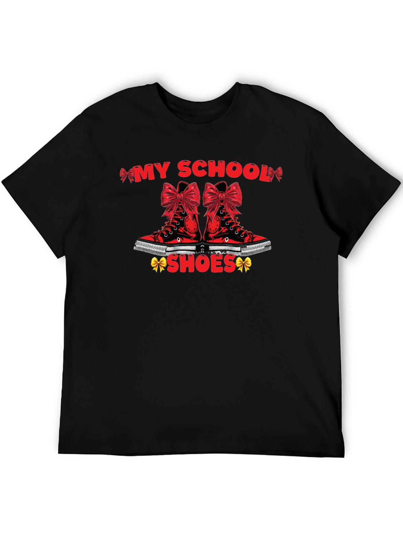 Black My School Shoes T-Shirt view 5