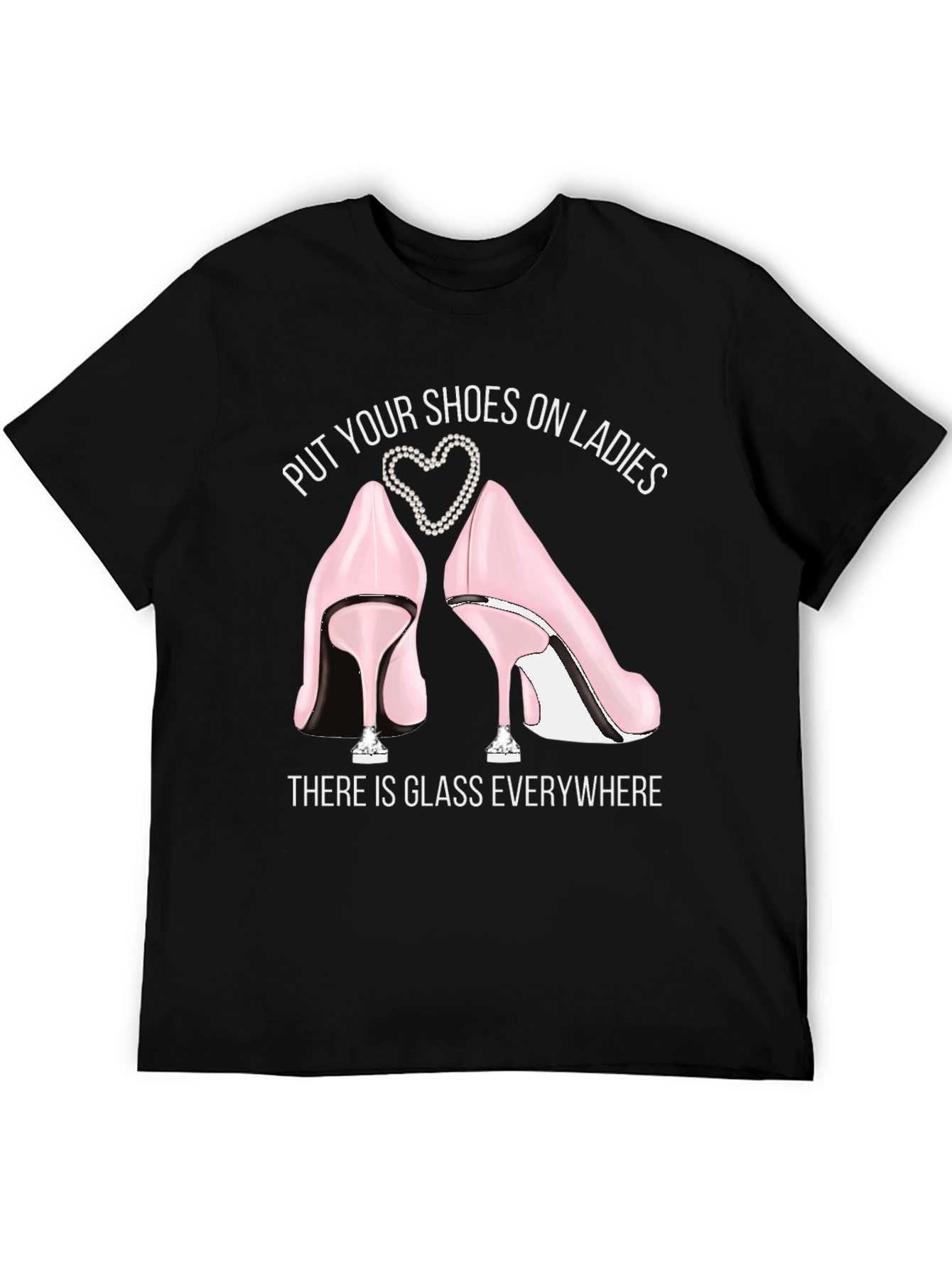 Black Put Your Shoes On Ladies Graphic Tee view 5