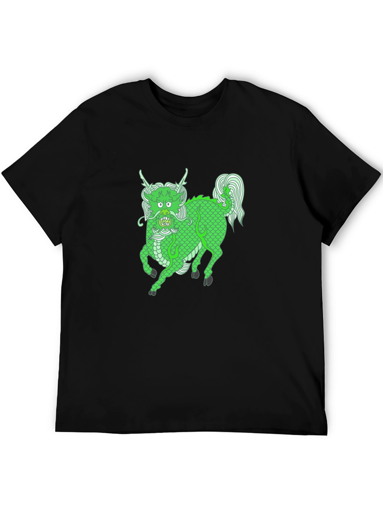 Black Green Dragon Graphic Tee - Stylish & Unique! view 5