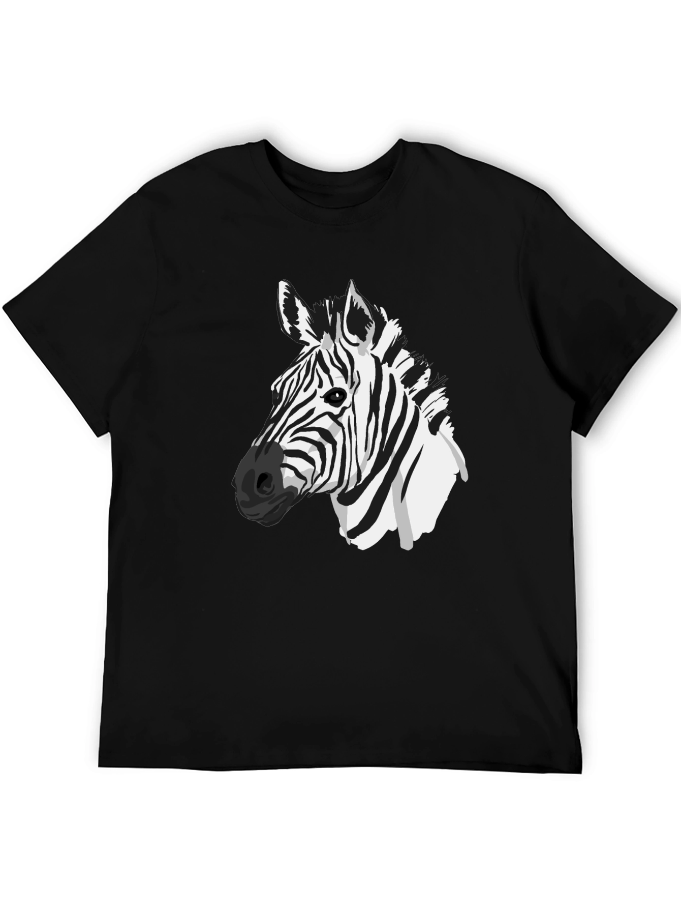 Black Zebra Graphic Tee - Black Casual T-Shirt view 5