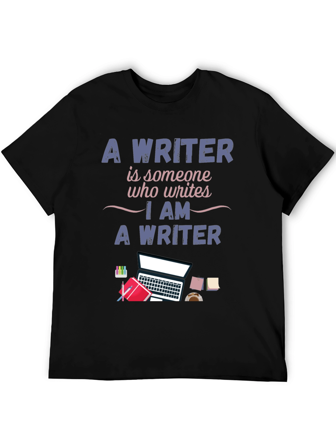 Black Writer T-Shirt - I Am A Writer Design view 5