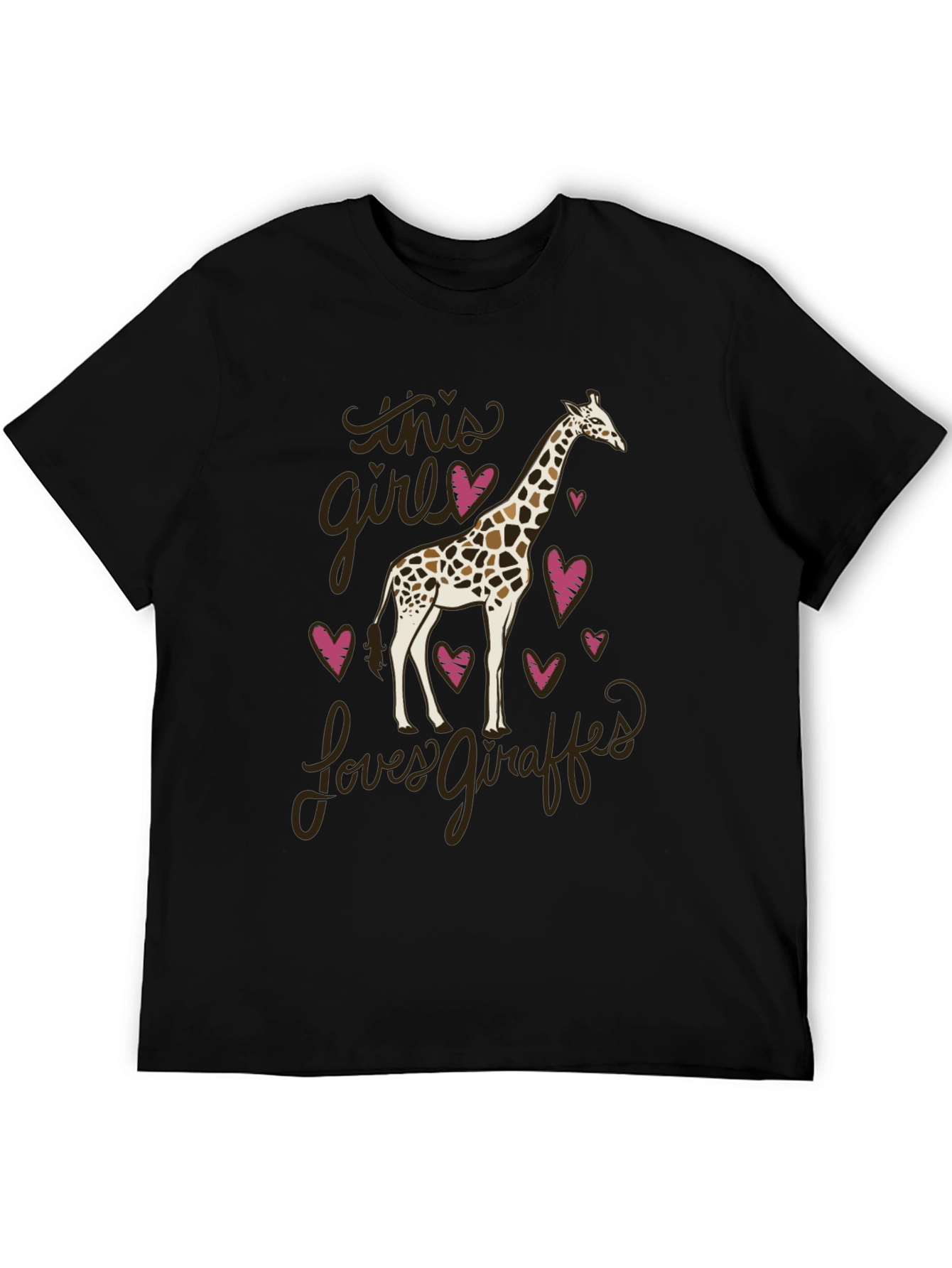 Black Giraffe Lover Graphic Tee - Soft Cotton Unisex T-Shirt view 5