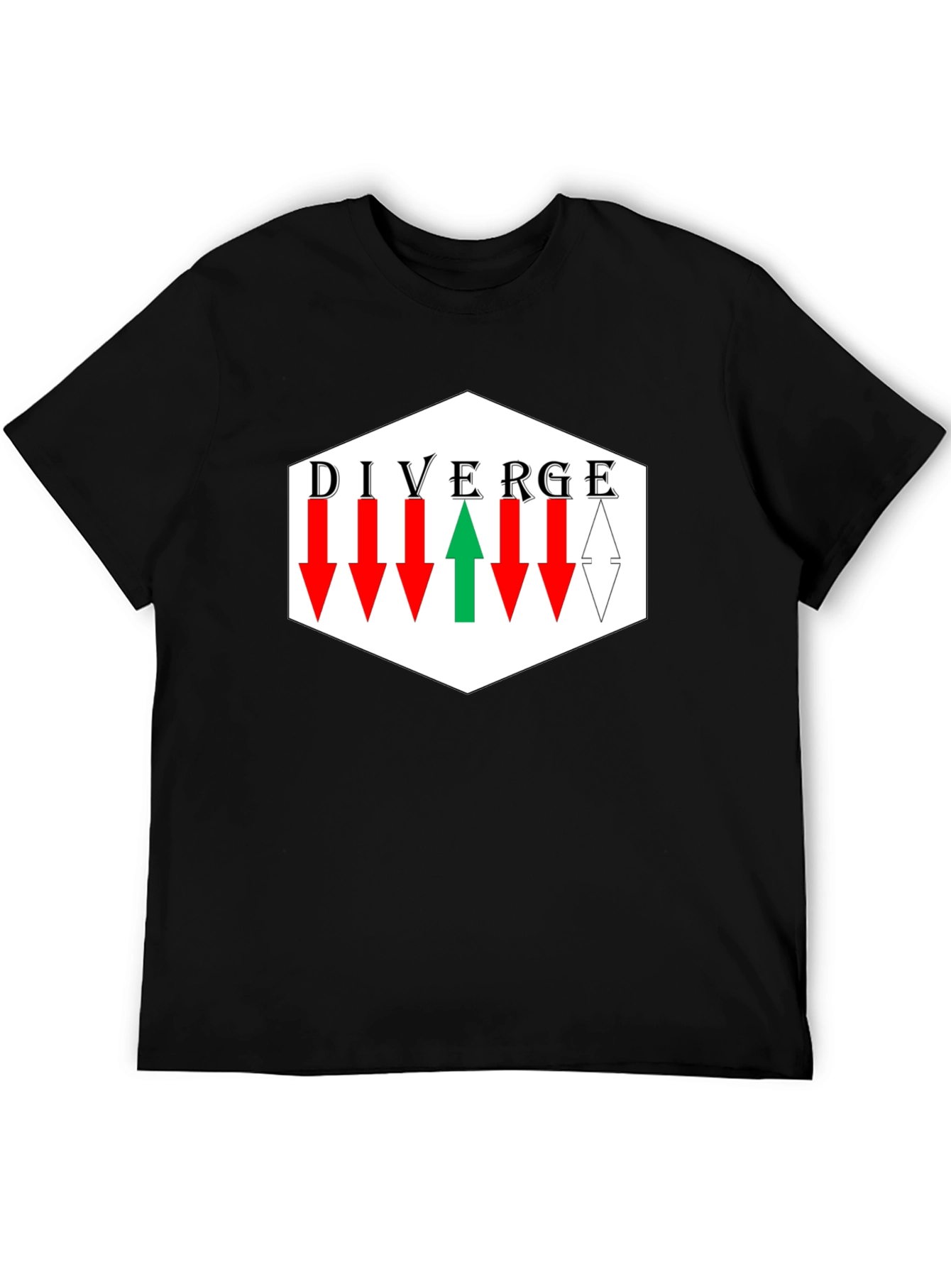 Black Diverge T-Shirt - Bold Statement Tee view 5