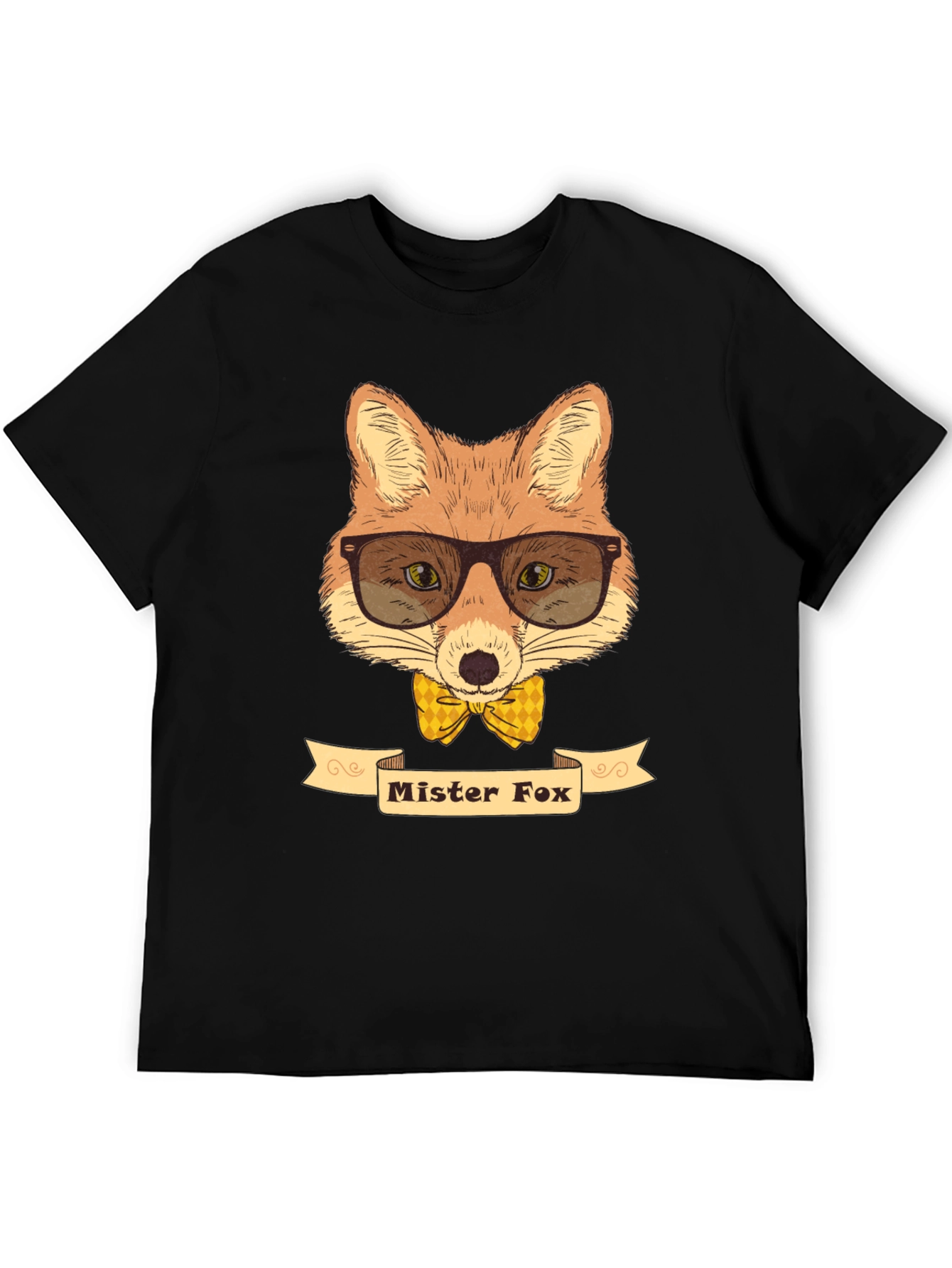 Black Mr. Fox Graphic Tee - Stylish Novelty Shirt view 5