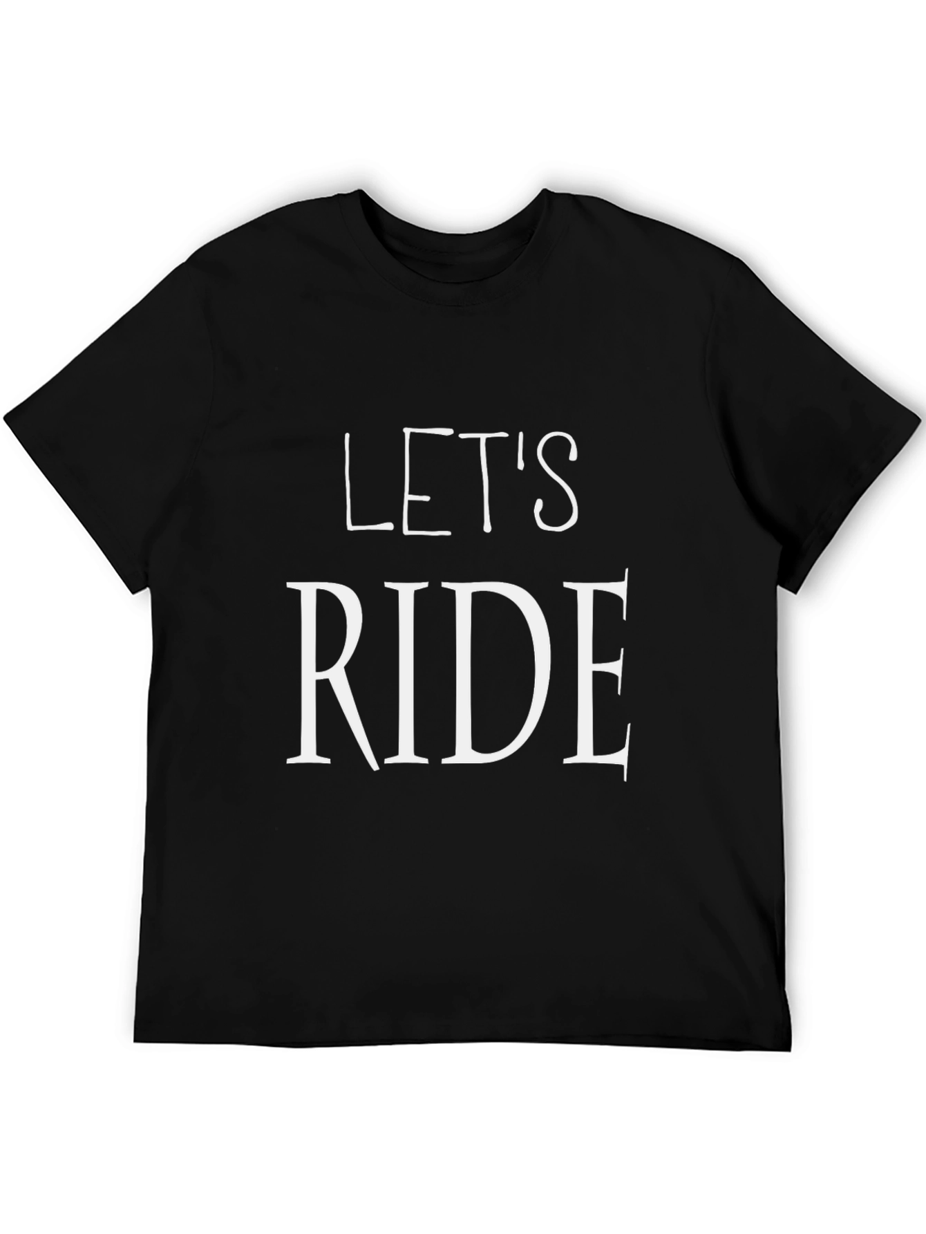 Black Let's Ride Graphic Tee - Black Cotton Blend view 5