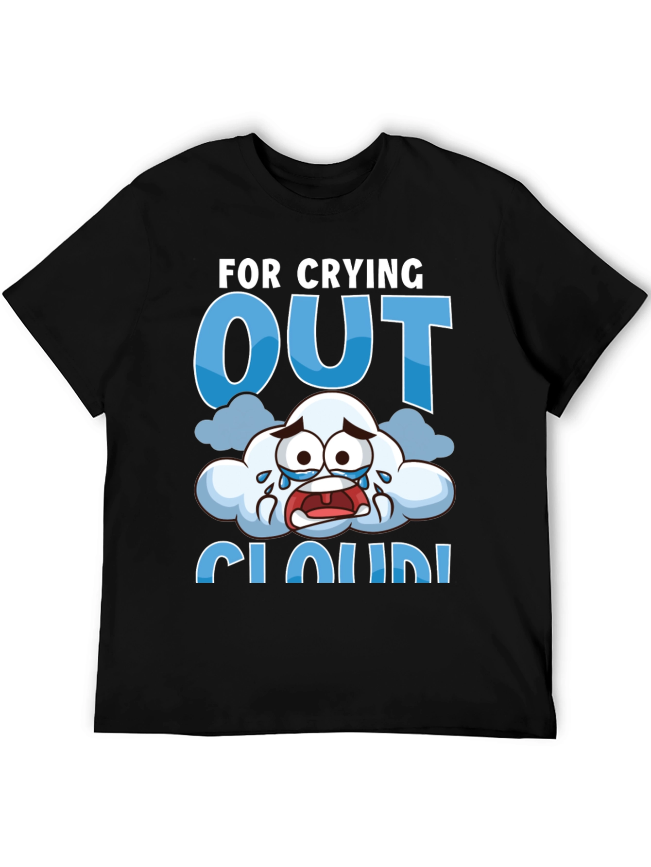 Black Crying Cloud T-Shirt - Funny Graphic Tee view 5
