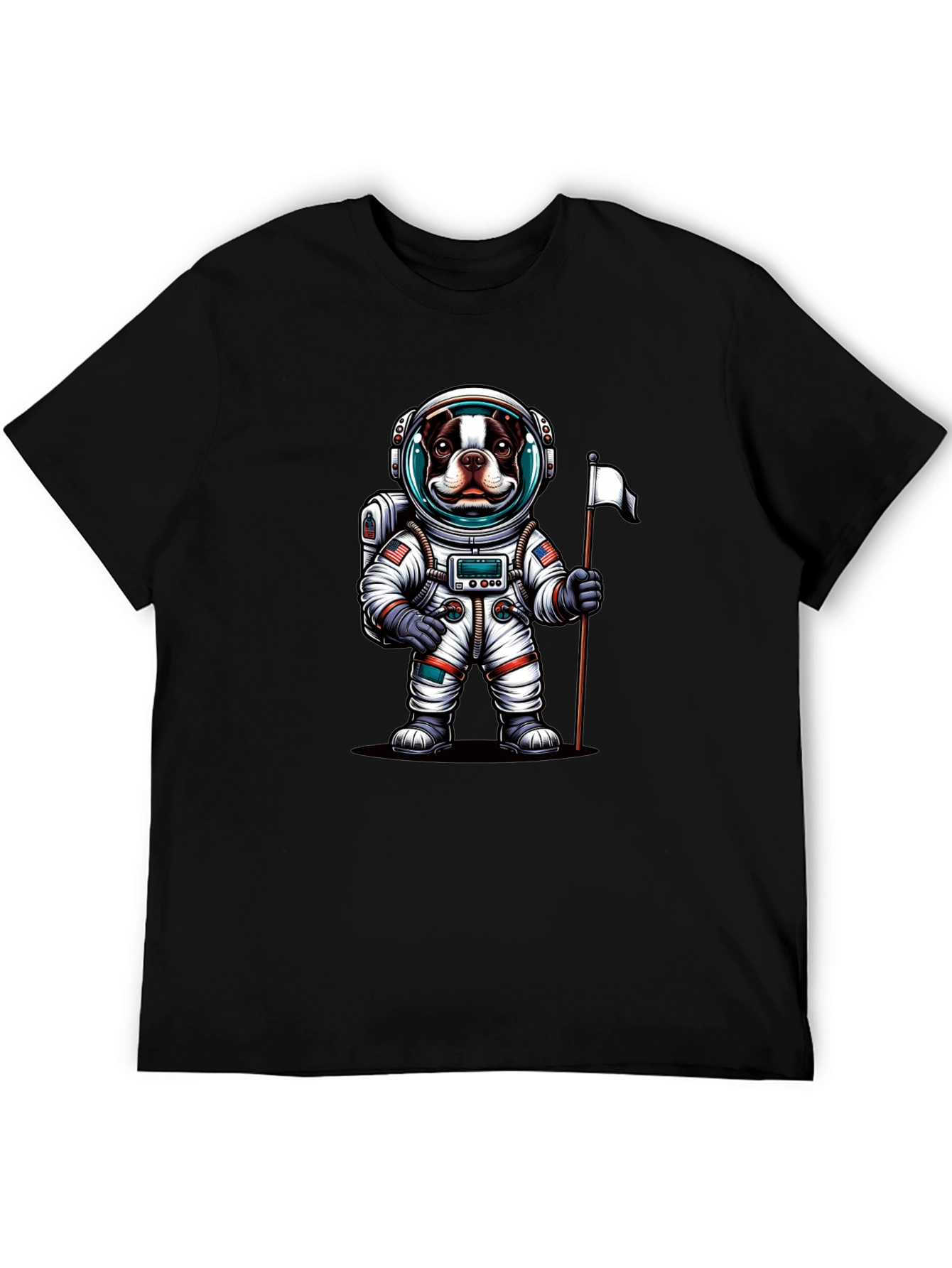 Black Dog Astronaut Graphic Tee - Black Casual T-Shirt view 5