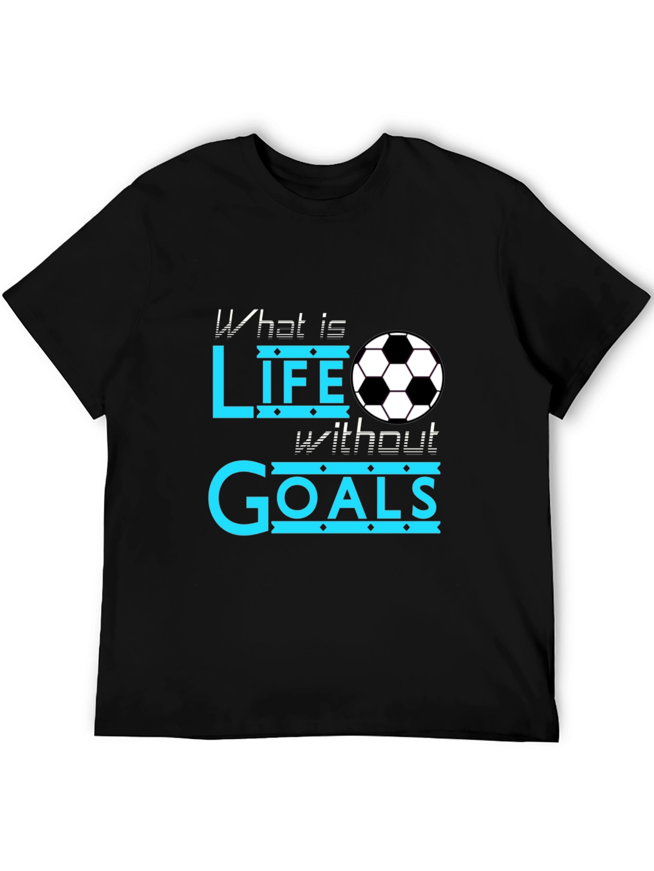 Black Soccer Life Goals Black T-Shirt view 5