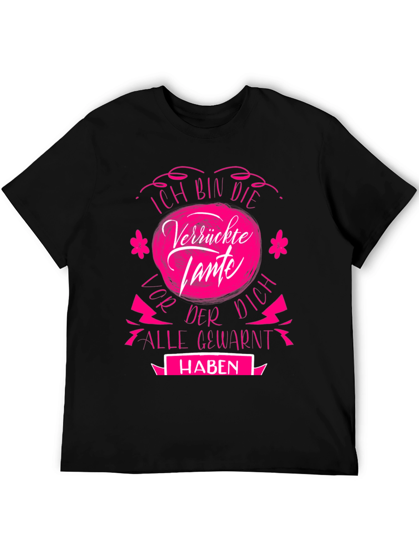 Black Funny Aunt T-Shirt: "Ich bin die Verrückte Tante" view 5