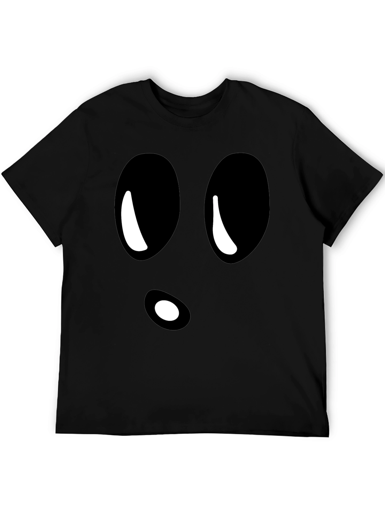 Black Funny Ghost Face Black T-Shirt view 5