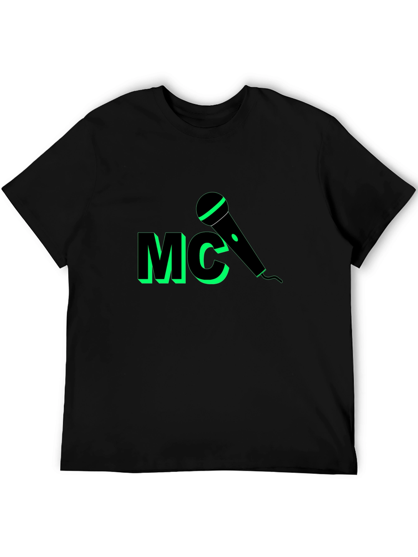 Black MC Microphone Black Graphic Tee view 5