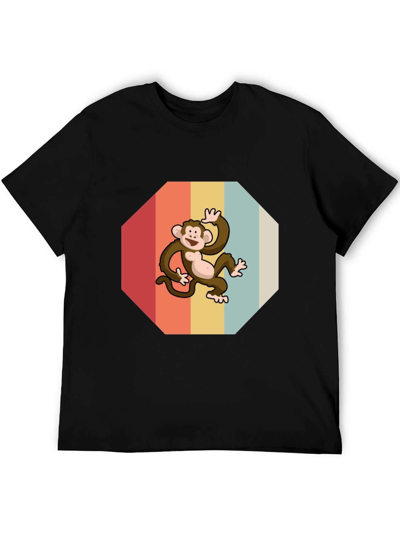 Black Retro Monkey Graphic Tee - Fun & Stylish view 5