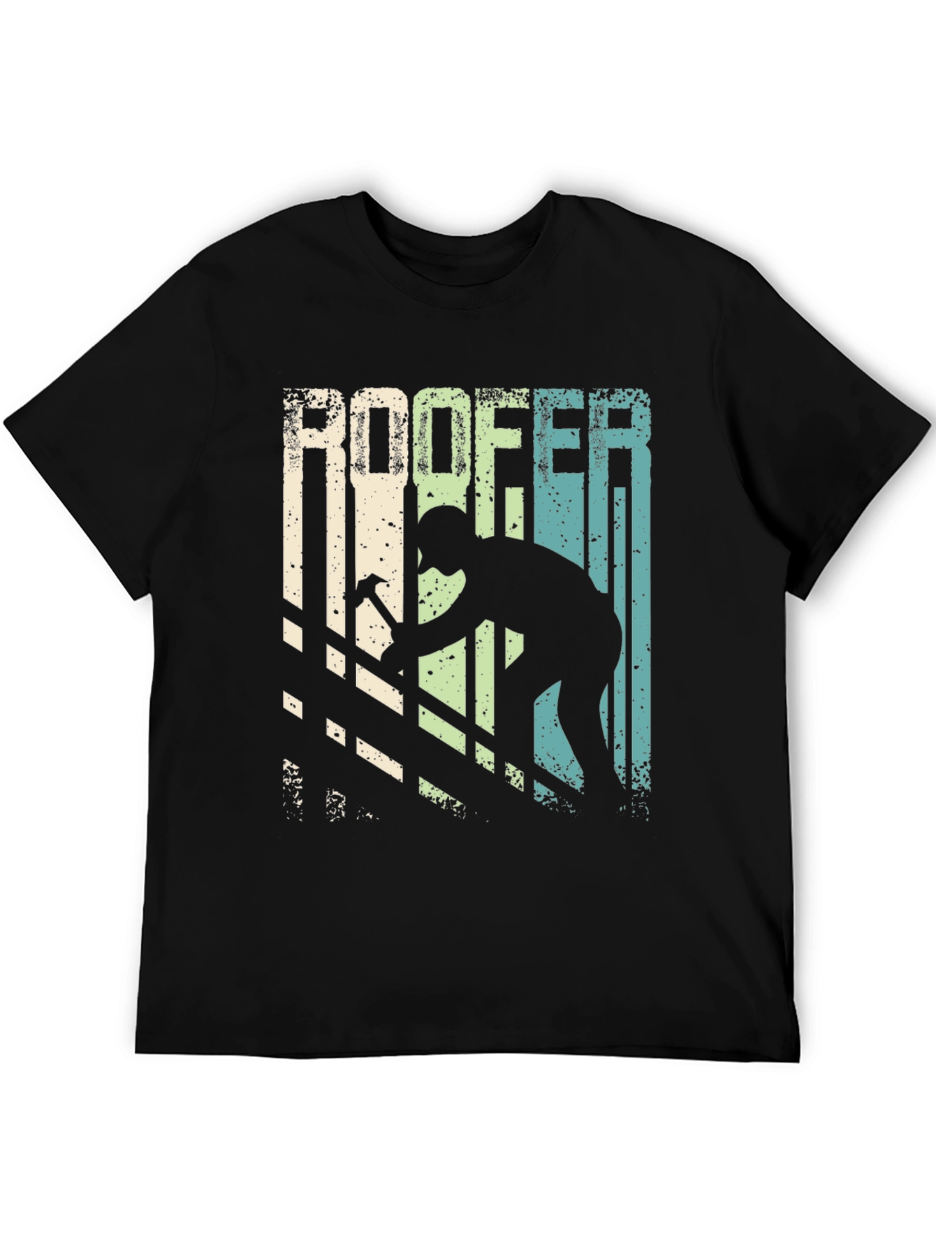 Black Roofer T-Shirt Vintage Design view 5