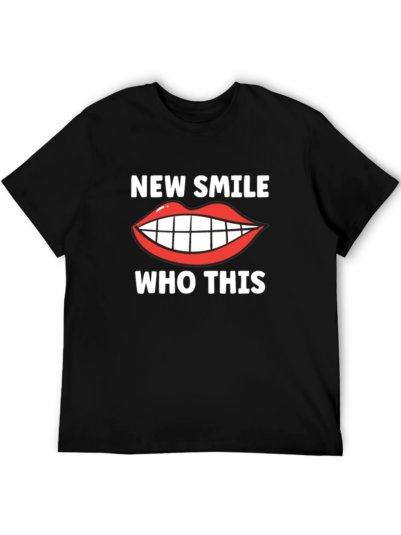 Black New Smile Who Dis Funny Graphic T-Shirt view 5