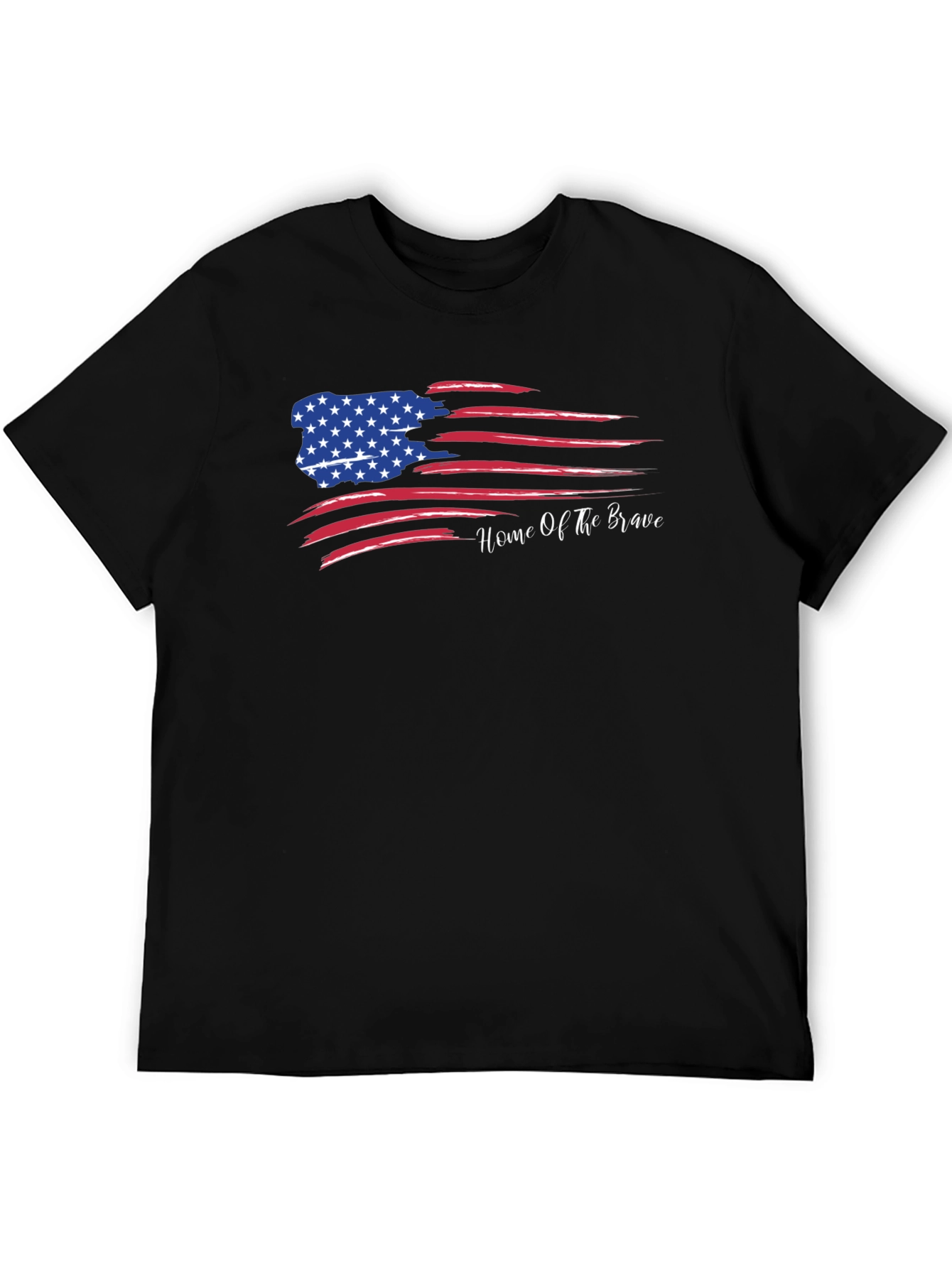 Black Home of the Brave Graphic Tee - Patriotic T-Shirt view 5