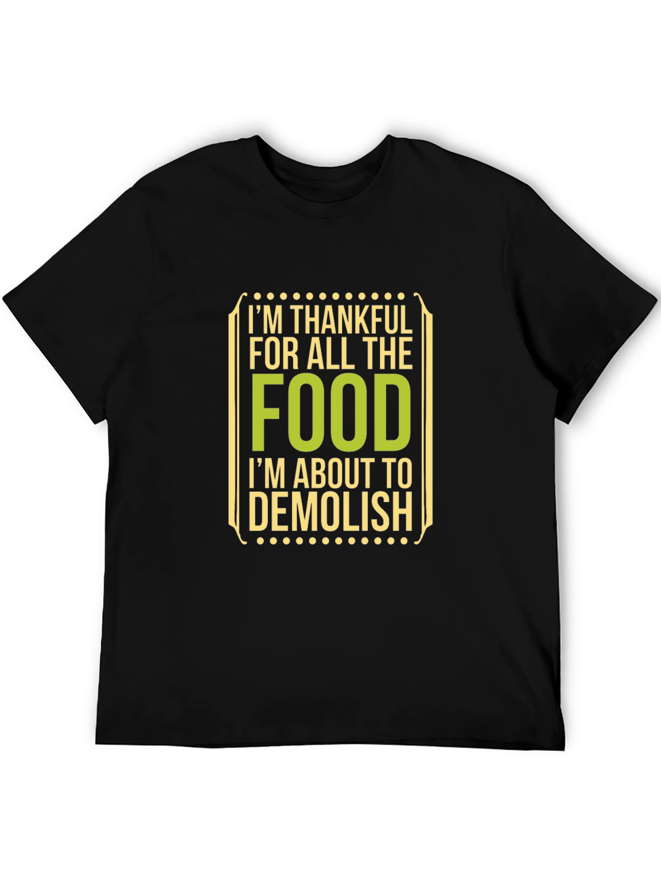 Black Thankful for Food Black T-Shirt view 5