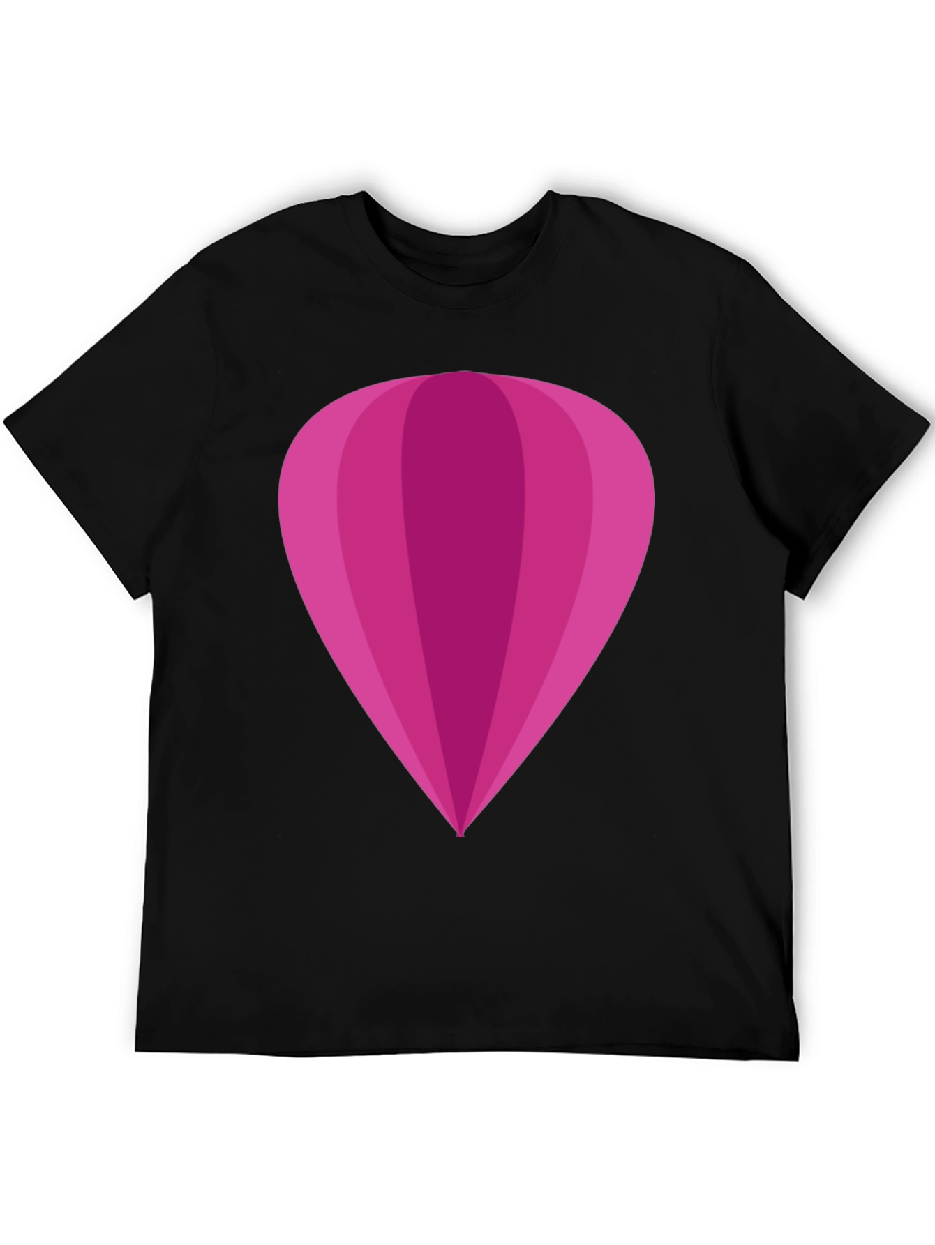 Black Magenta Hot Air Balloon Graphic Tee - Stylish Unisex T-Shirt view 5
