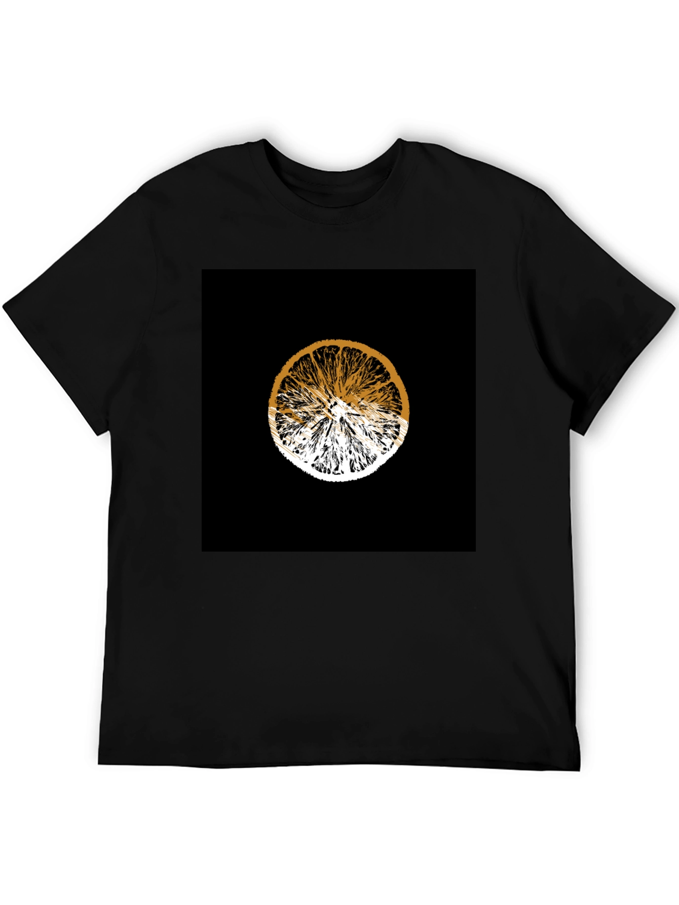 Black Orange Slice Graphic Black Tee - Unisex view 5