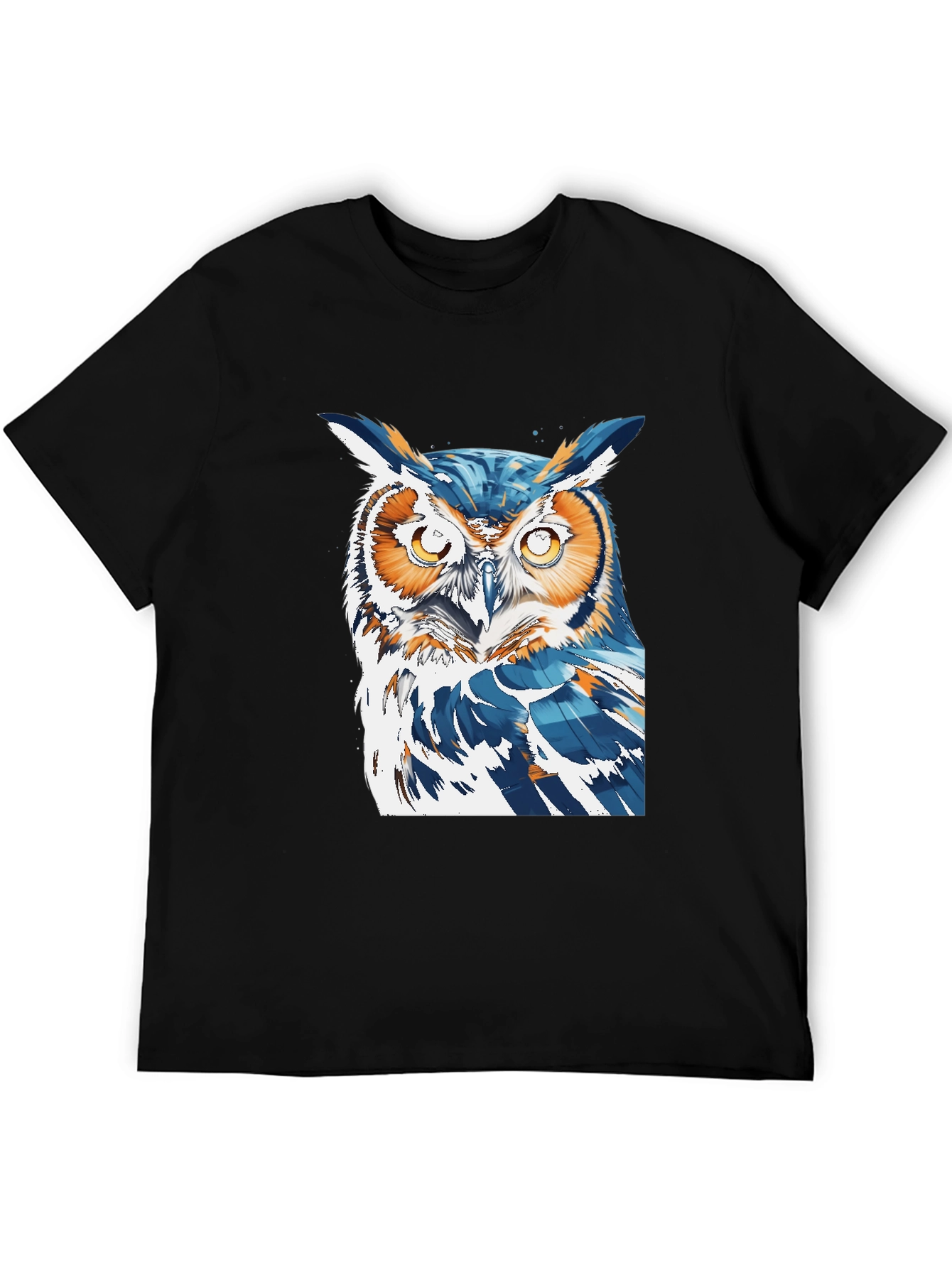 Black Cool Owl Graphic Tee - Black T-Shirt view 5