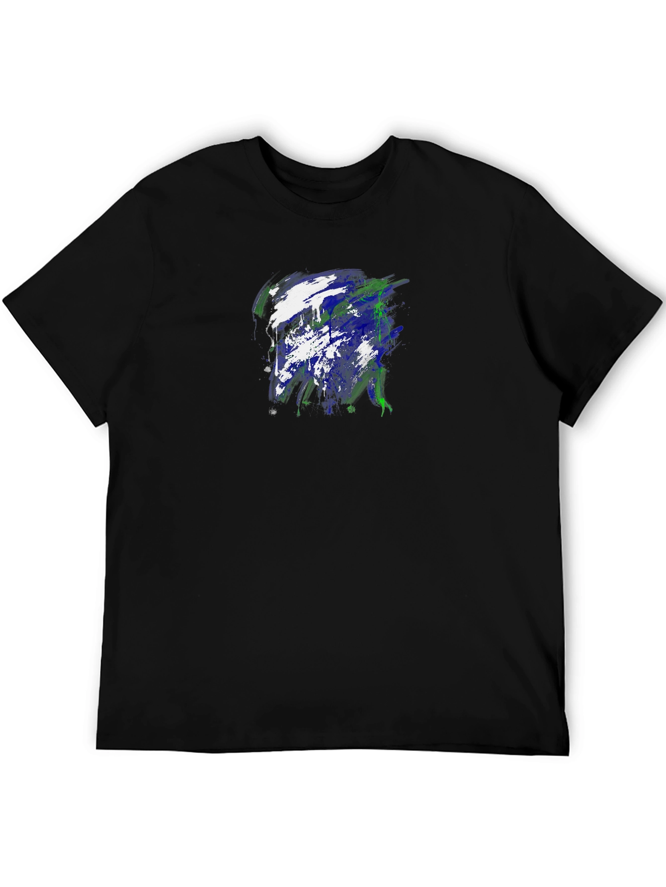 Black Abstract Art Graphic Black T-Shirt view 5
