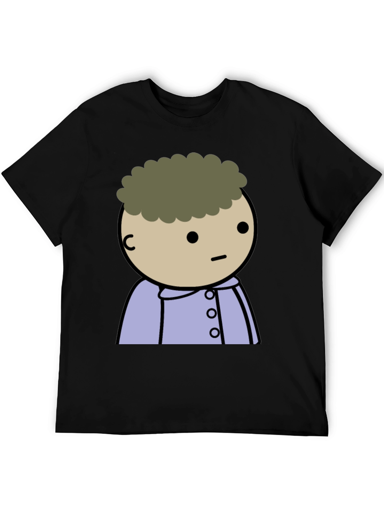 Black Cartoon Character Black T-Shirt view 5
