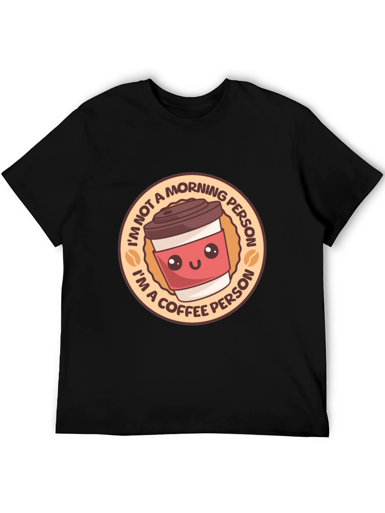 Black Coffee Person T-Shirt - Funny Morning Tee view 5