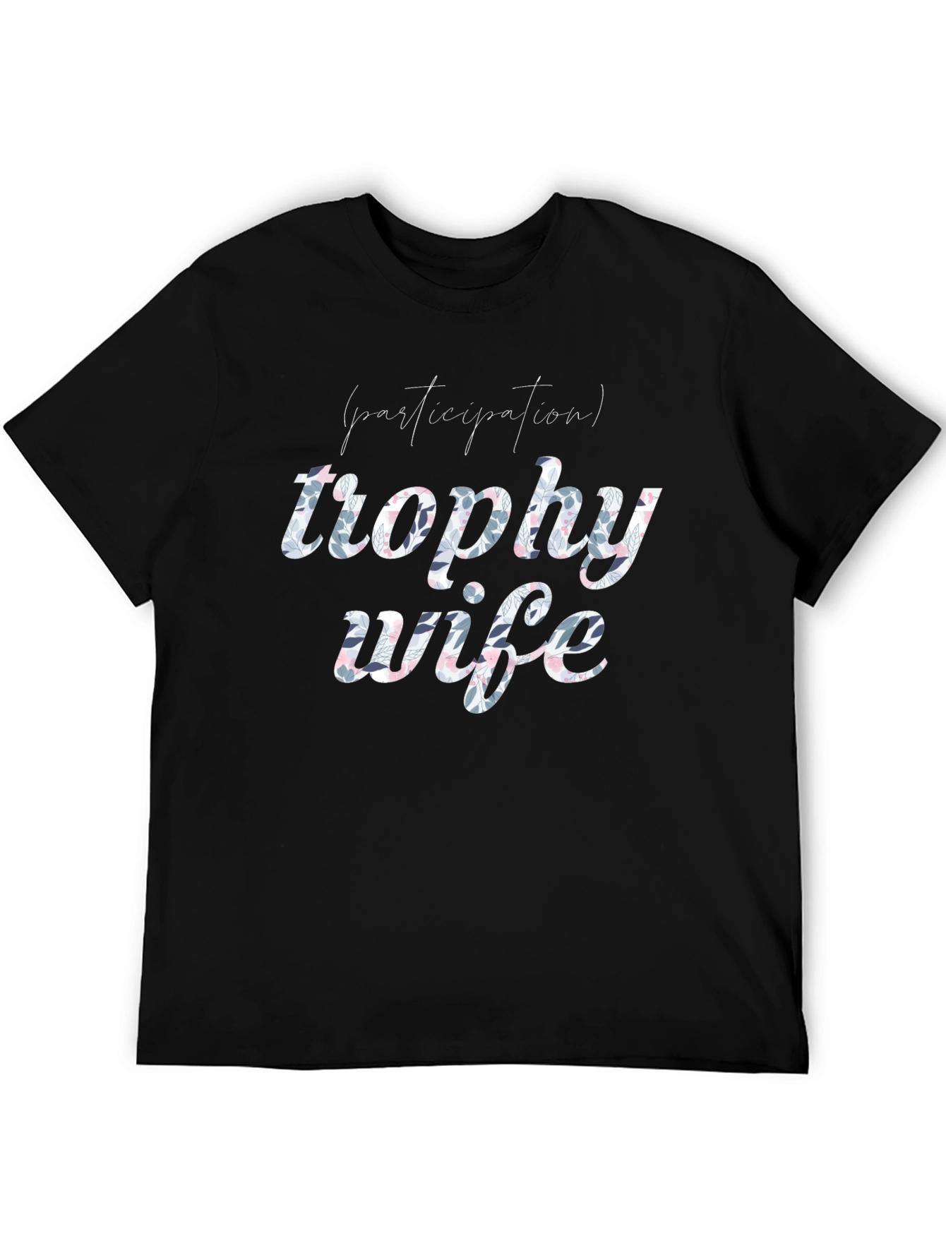 Black Funny Trophy Wife Graphic Tee view 5