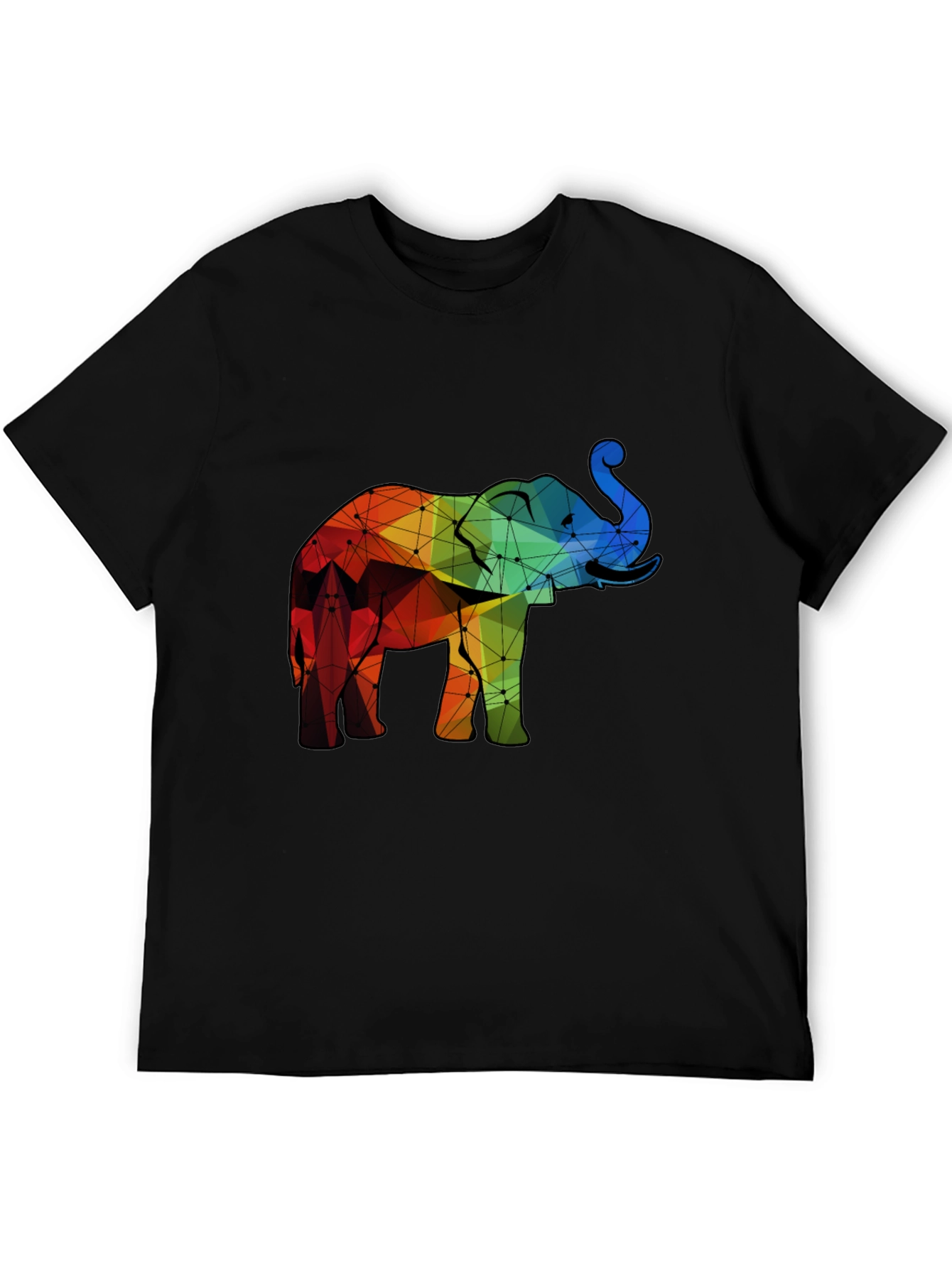 Black Geometric Elephant Graphic Tee view 5