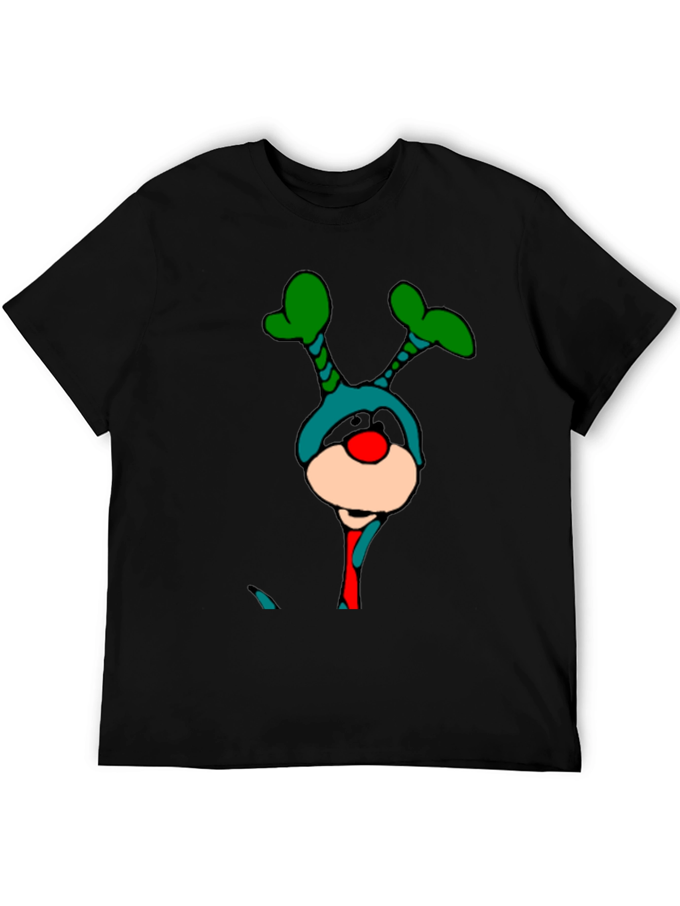 Black Novelty Holiday Cartoon Character Black T-Shirt view 5