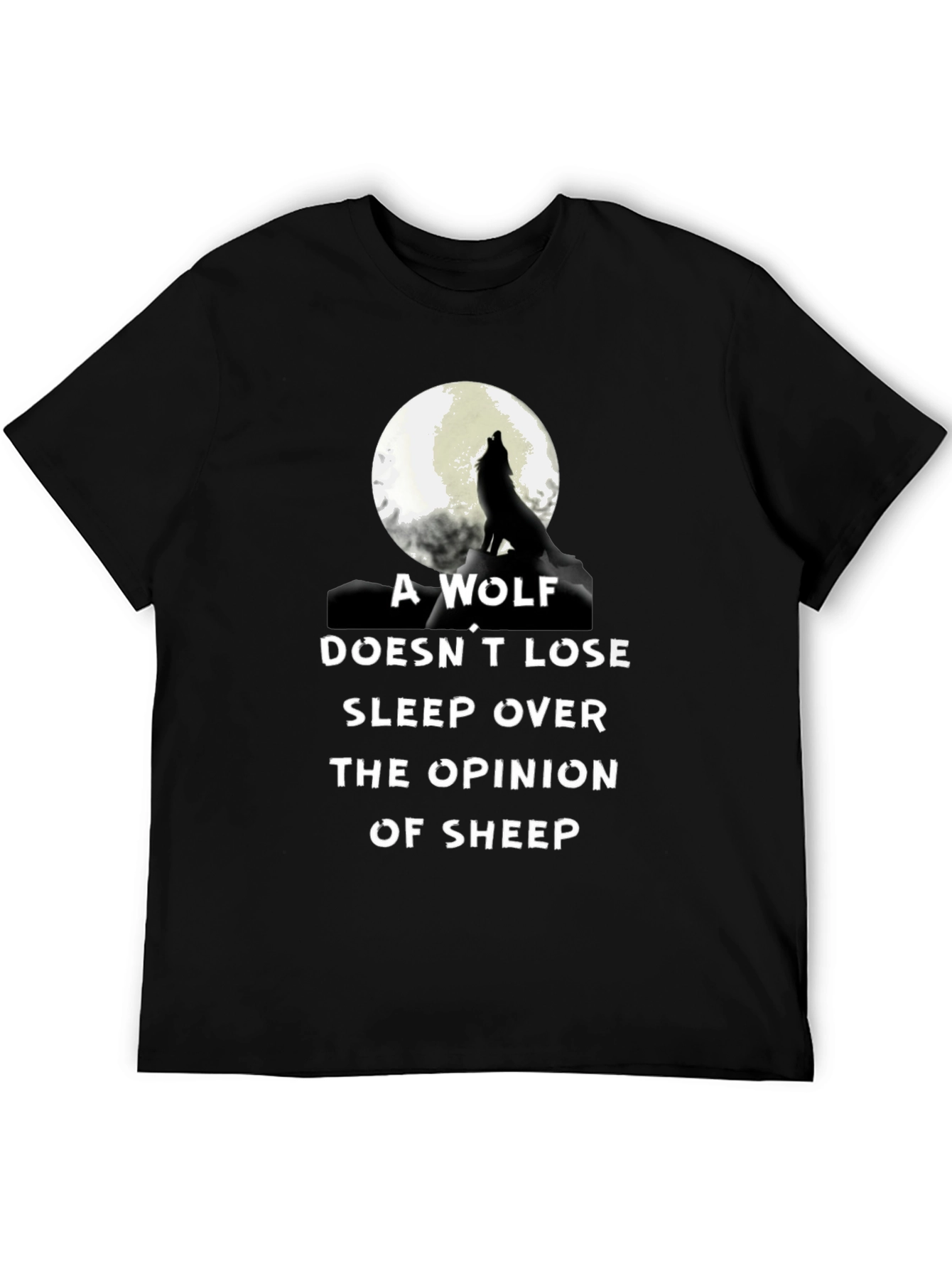 Black Wolf Opinion Graphic Tee - Black Cotton Comfort view 5
