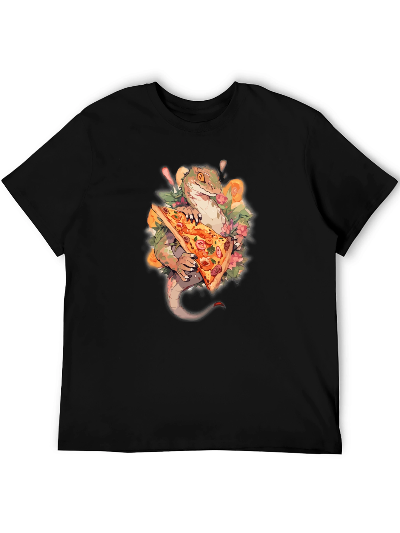 Black Dino Pizza Graphic Tee - Cool Creature Comfort view 5