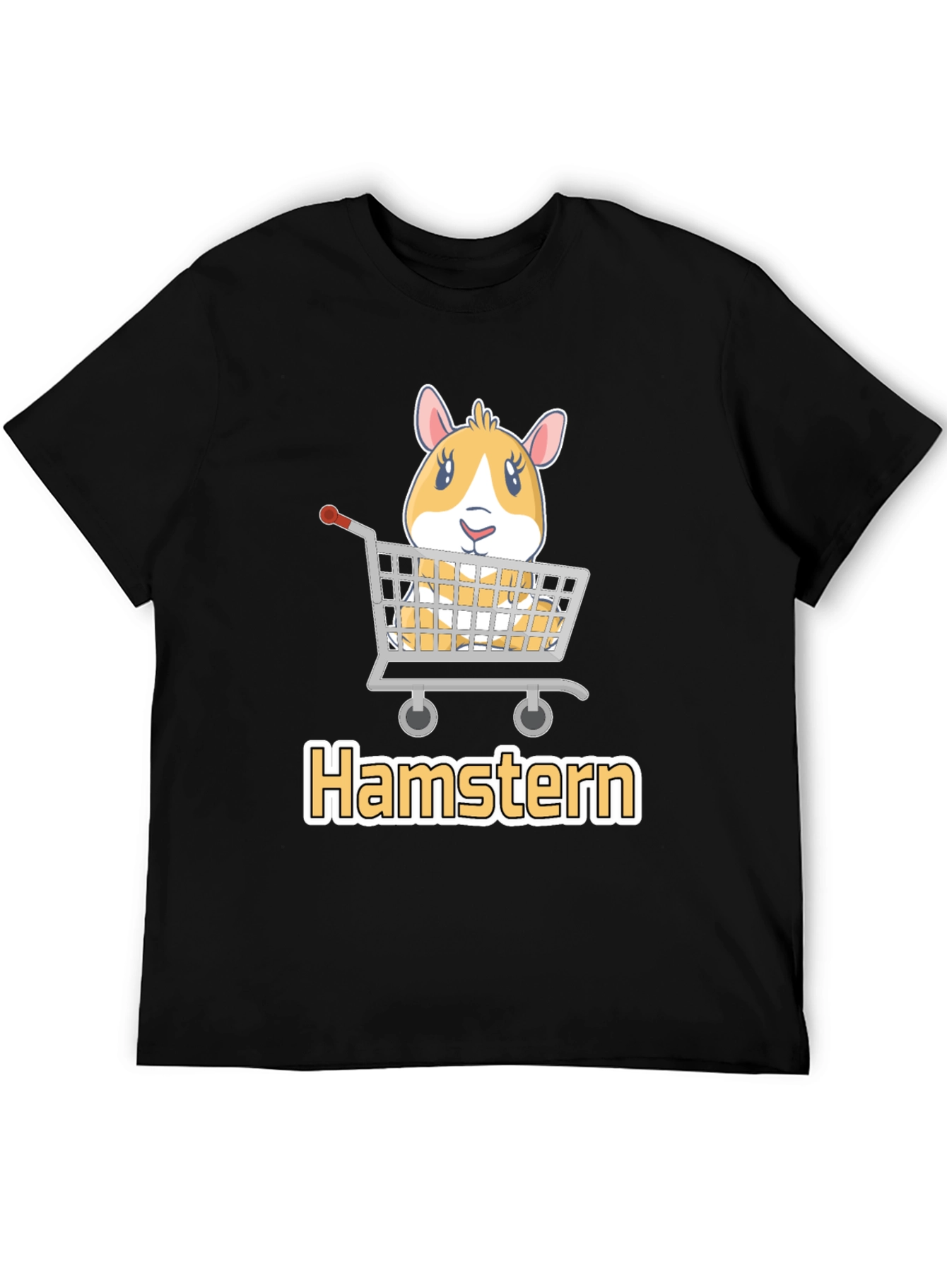 Black Hamstern T-Shirt: Cute Hamster in Shopping Cart Tee view 5